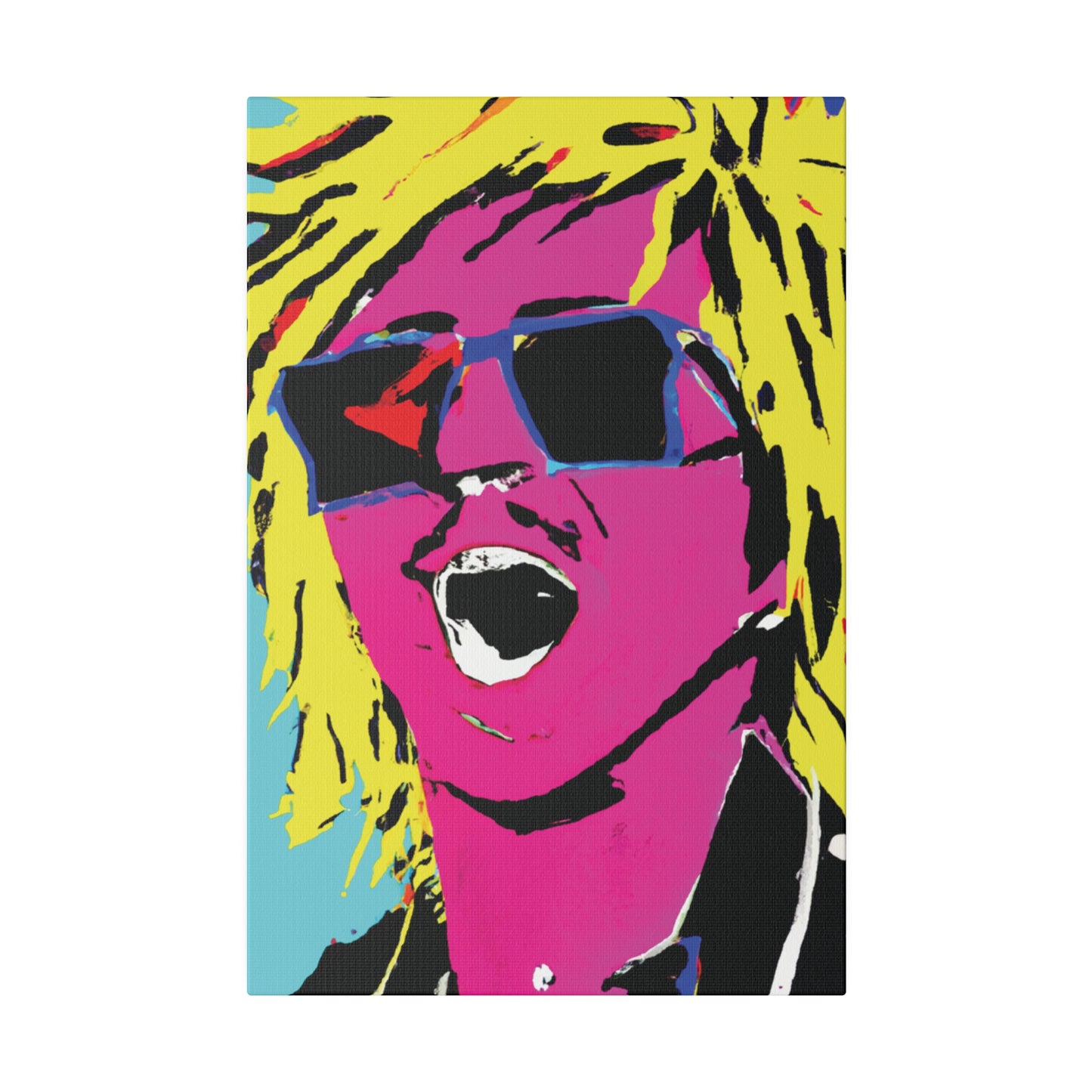 8376W - Rockstar Painting Print | Face | Abstract | Poster | Home Decor | Wall Art | Music Art | Canvas