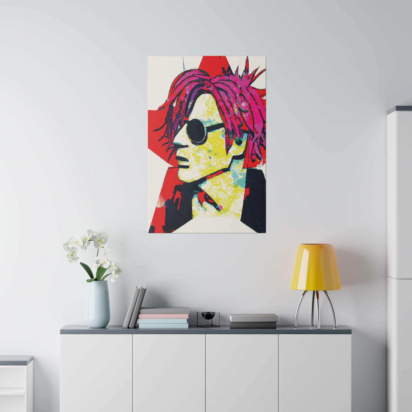 3019T - Rockstar Painting Print | Face | Abstract | Poster | Home Decor | Wall Art | Music Art | Canvas