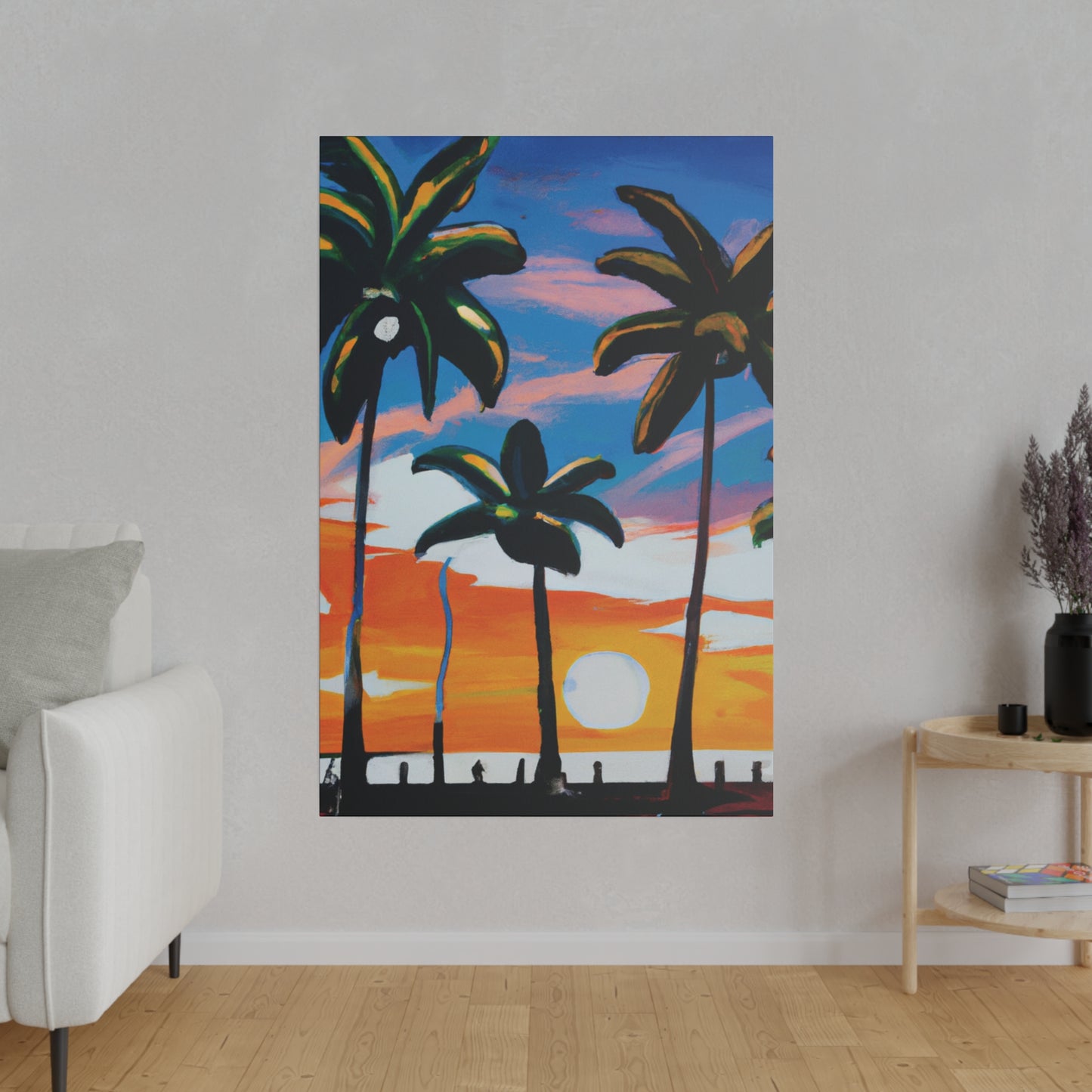 7745G - Miami Beach Sunset Painting Print | Miami | Beach | Sunset | Poster | Home Decor | Wall Art | Canvas