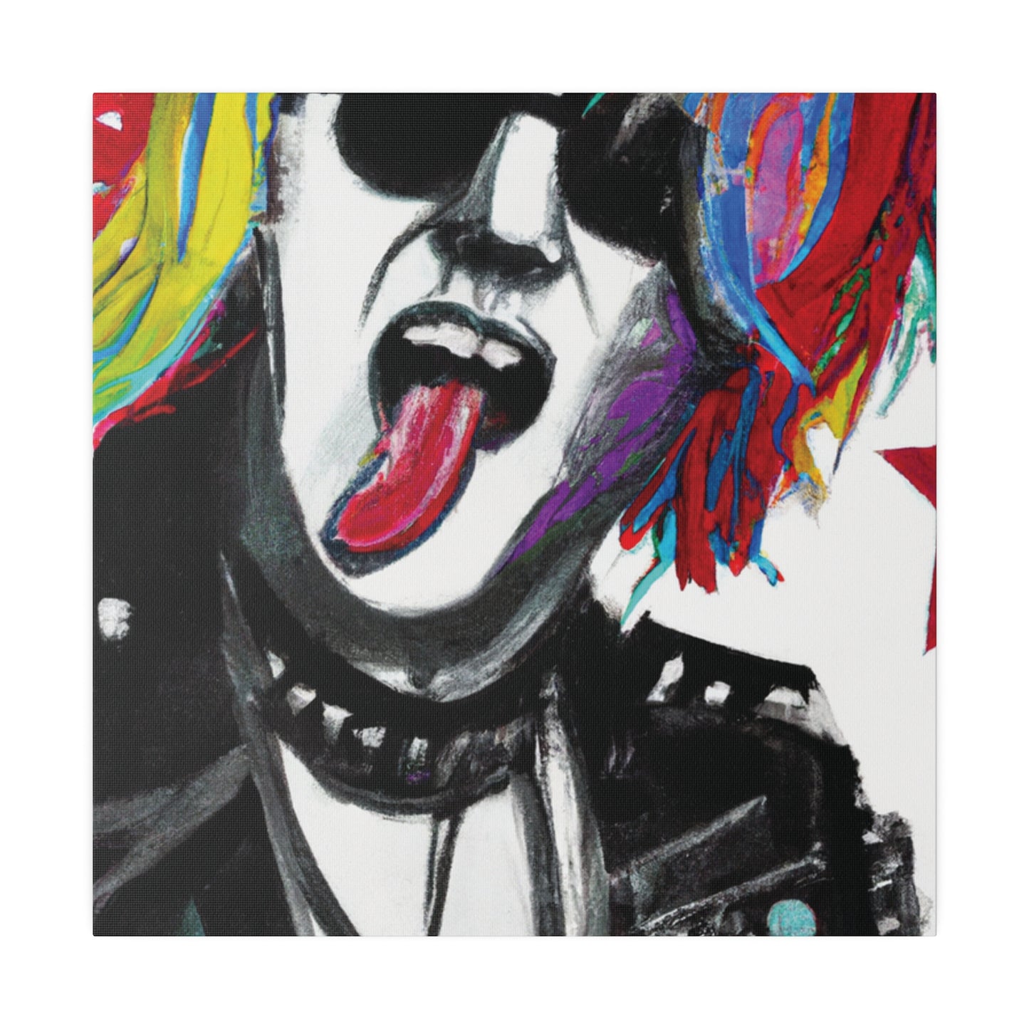 5679K - Rockstar Painting Print | Face | Abstract | Poster | Home Decor | Wall Art | Music Art | Canvas