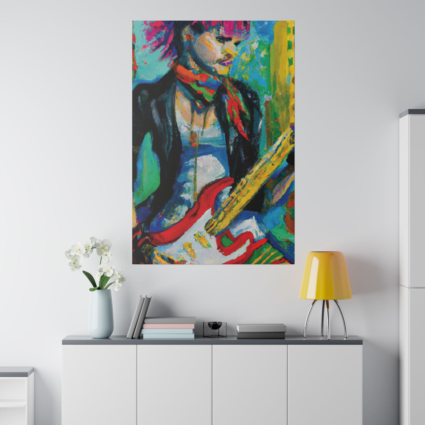 7264L - Rockstar Oil Painting Style Print | Poster | Home Decor | Wall Art | Music Art | Canvas