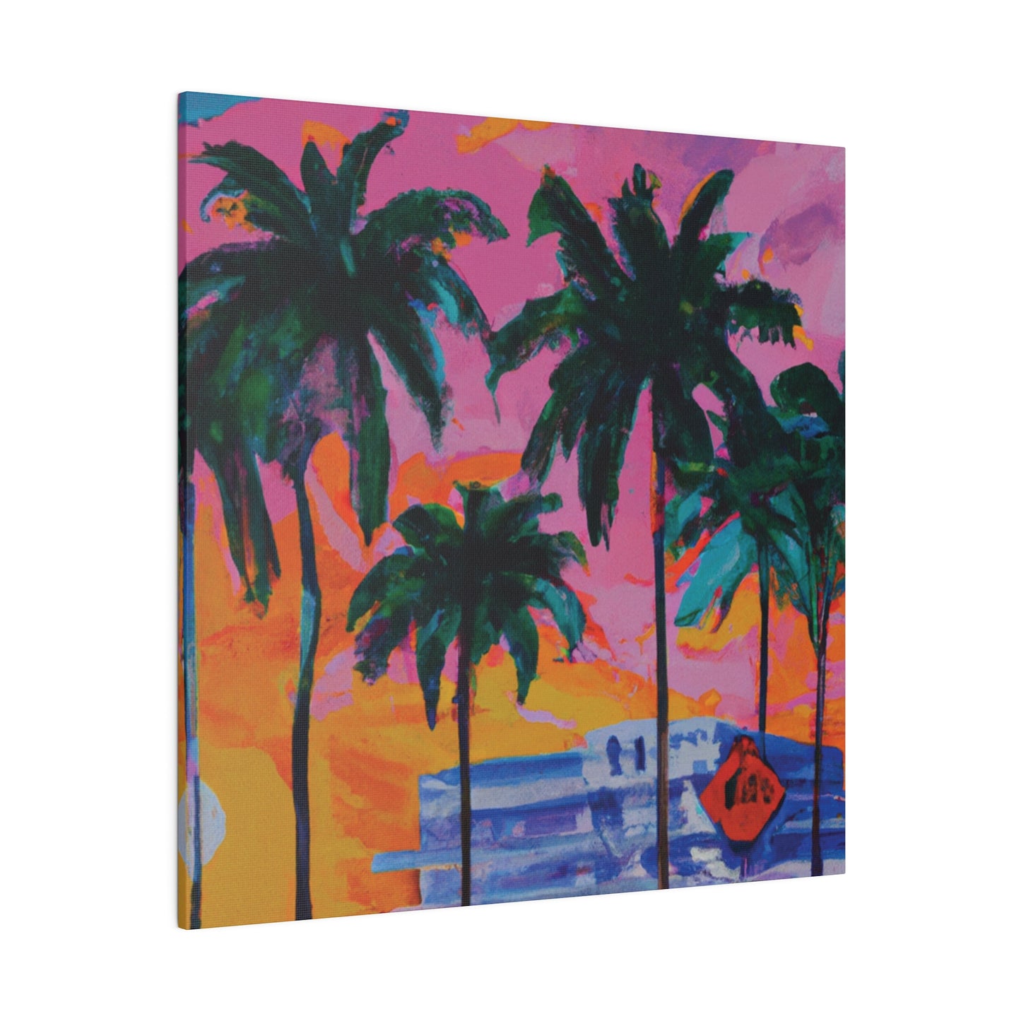 5487P - Miami Beach Sunset Painting Print | Miami | Beach | Sunset | Poster | Home Decor | Wall Art | Canvas