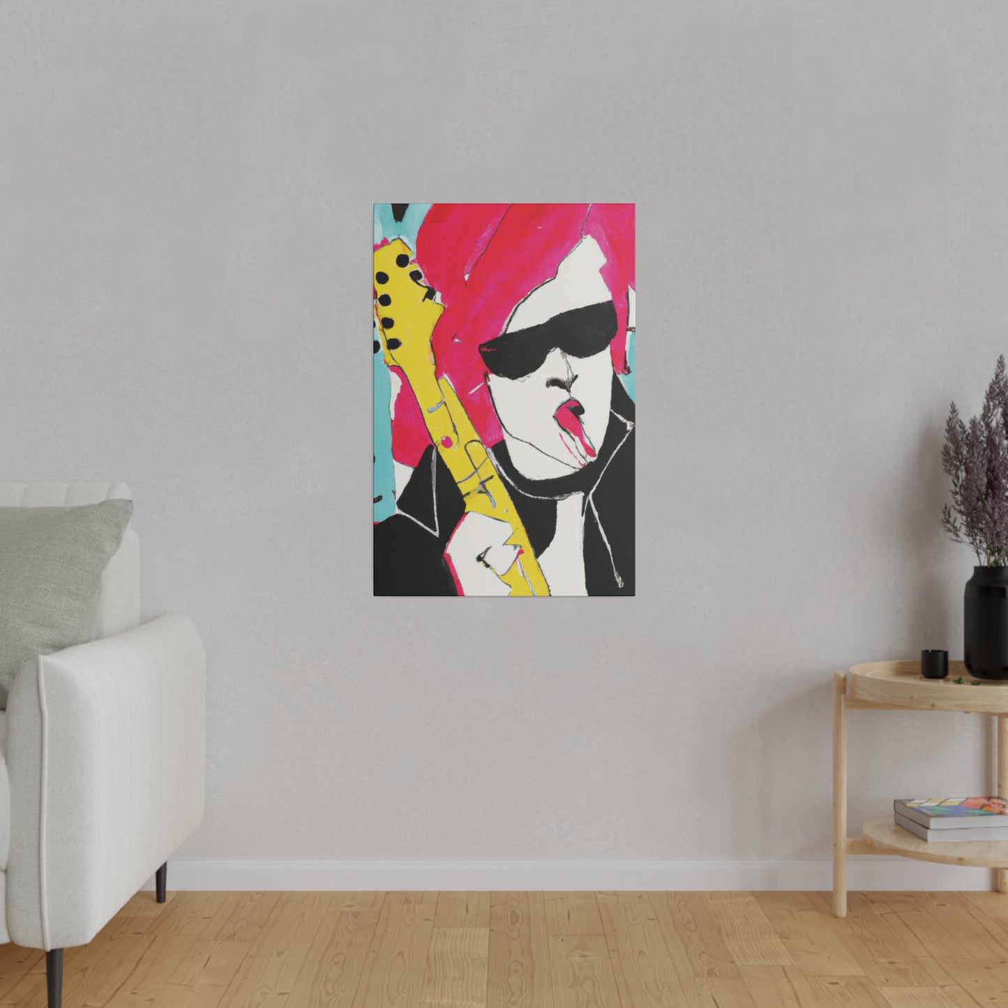 8791V - Rockstar Painting Print | Face | Abstract | Poster | Home Decor | Wall Art | Music Art | Canvas