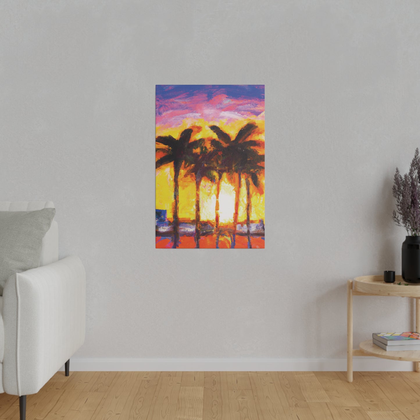 1535V - Miami Beach Sunset Painting Print | Miami | Beach | Sunset | Poster | Home Decor | Wall Art | Canvas