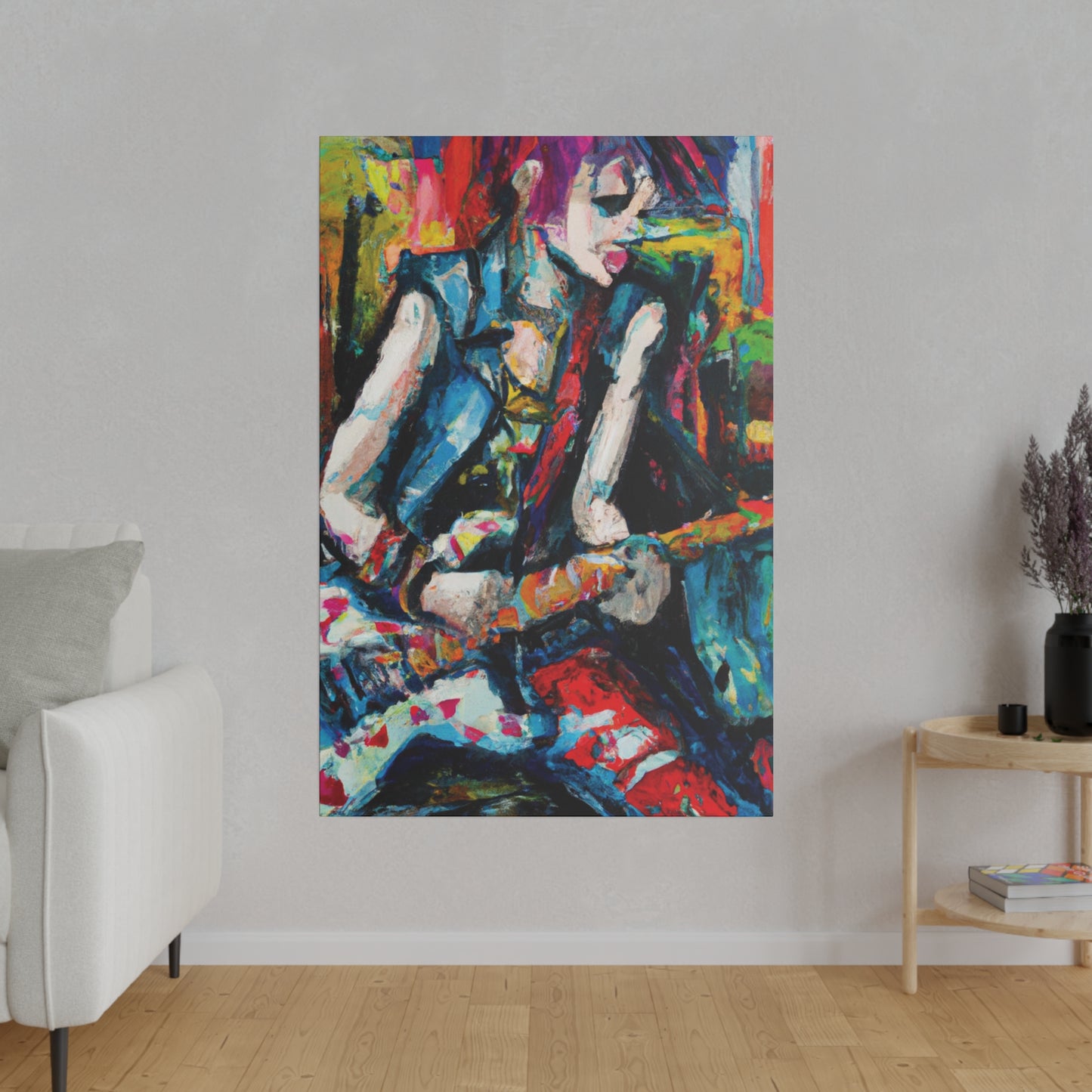 4521T - Rockstar Oil Painting Style Print | Poster | Home Decor | Wall Art | Music Art | Canvas