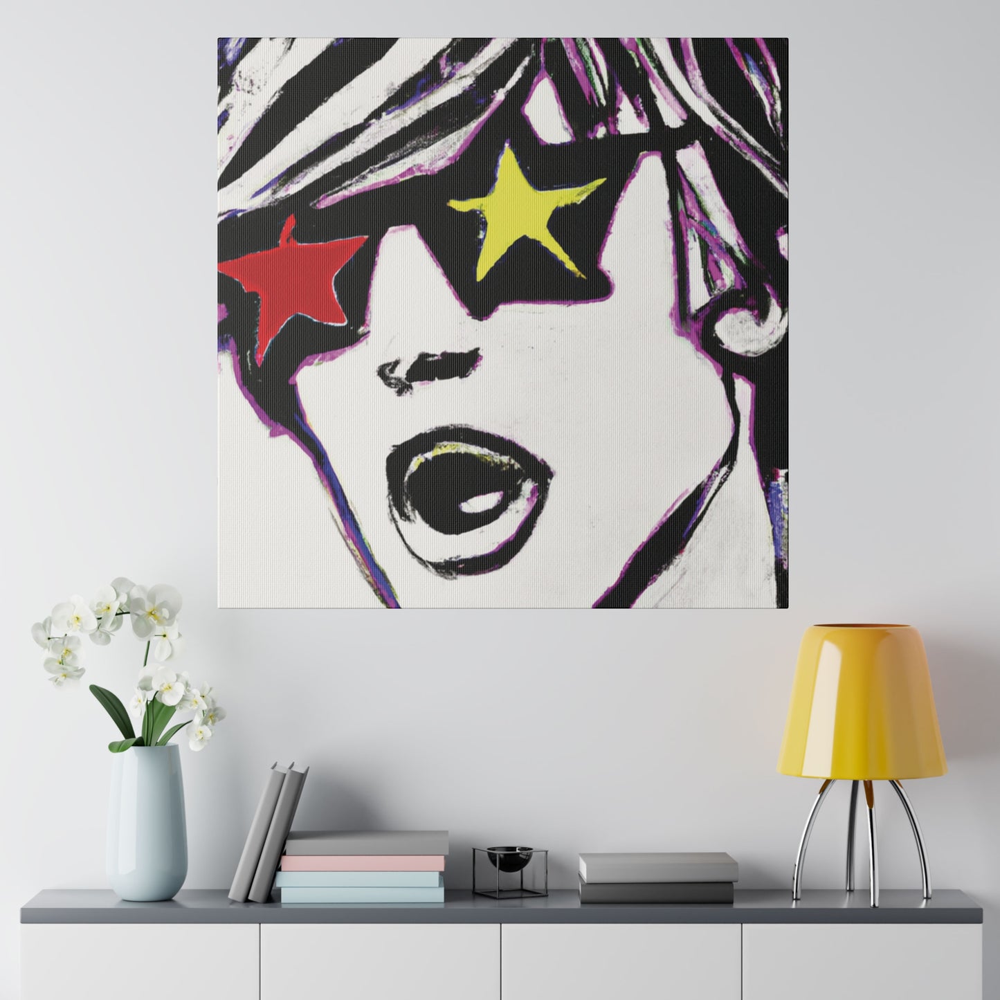 4532A - Rockstar Painting Print | Face | Abstract | Poster | Home Decor | Wall Art | Music Art | Canvas