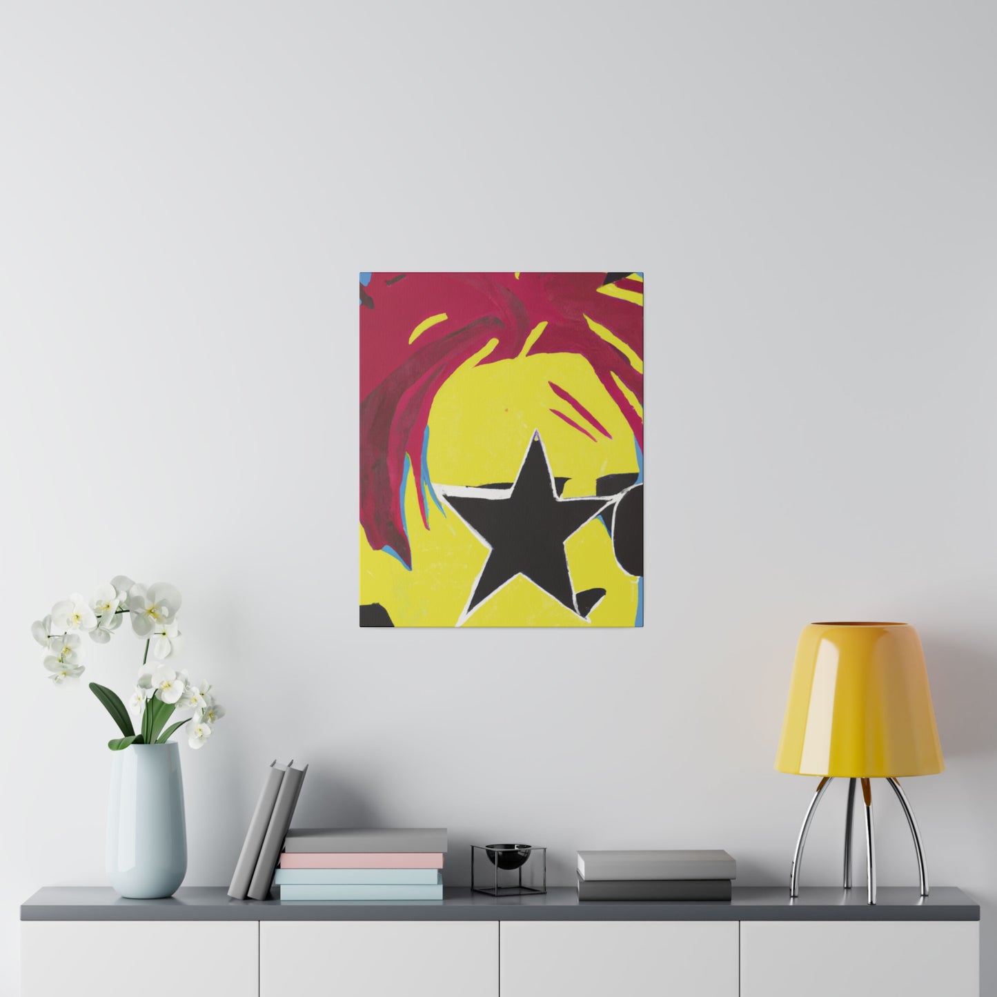 5063P - Rockstar Painting Print | Face | Abstract | Poster | Home Decor | Wall Art | Music Art | Canvas