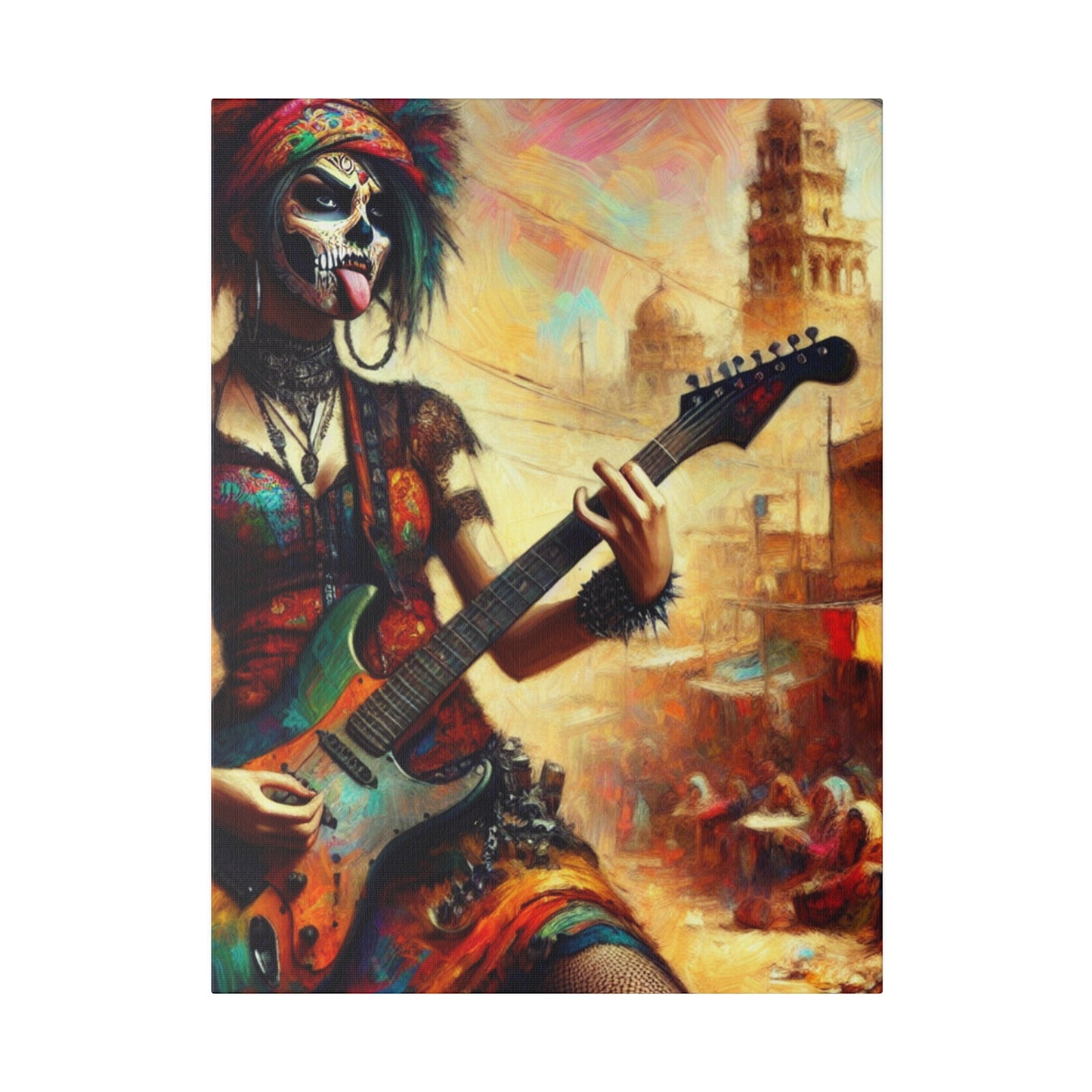 3752F - Rockstar Oil Painting Style Print | Poster | Home Decor | Wall Art | Music Art | Canvas