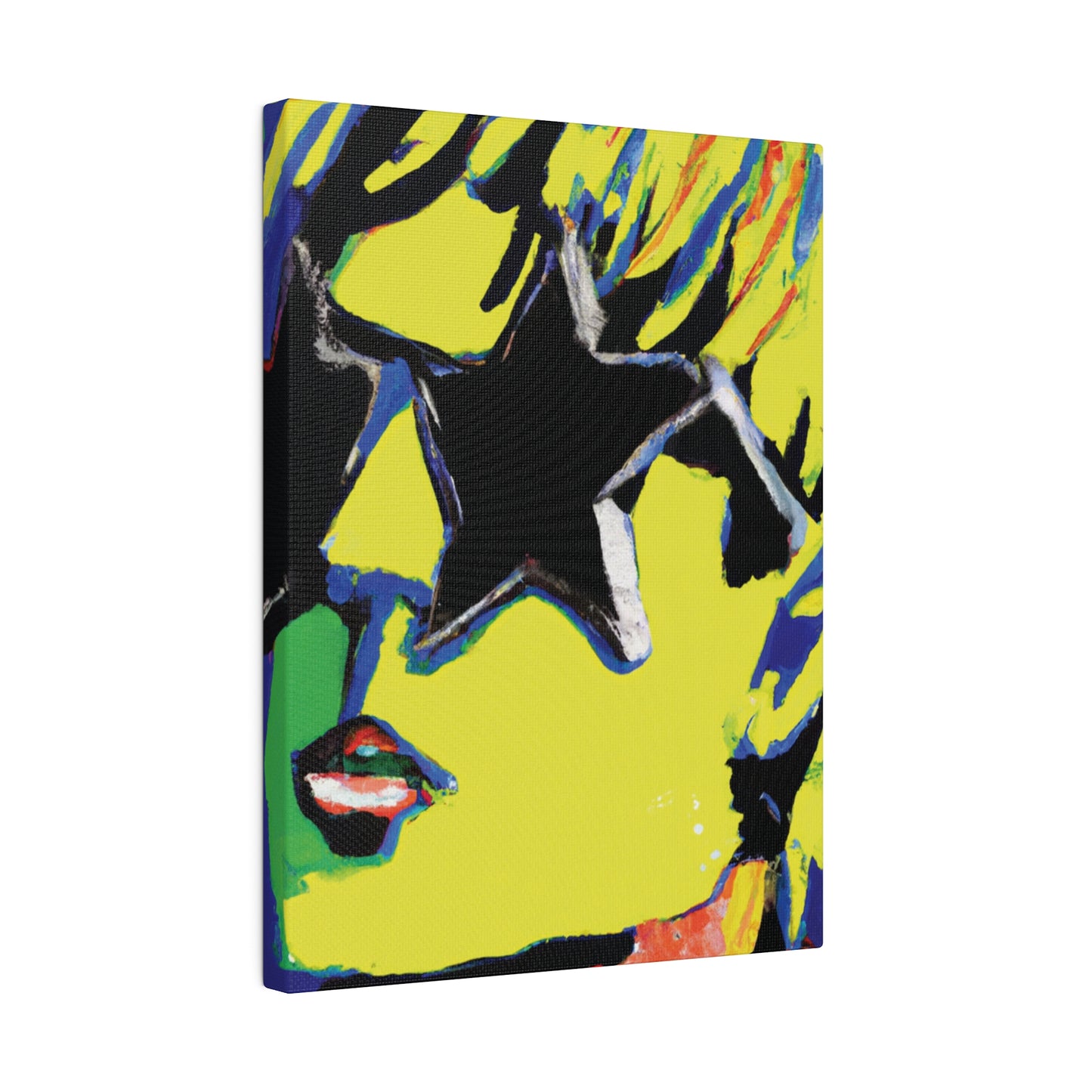 9785T - Rockstar Painting Print | Face | Abstract | Poster | Home Decor | Wall Art | Music Art | Canvas