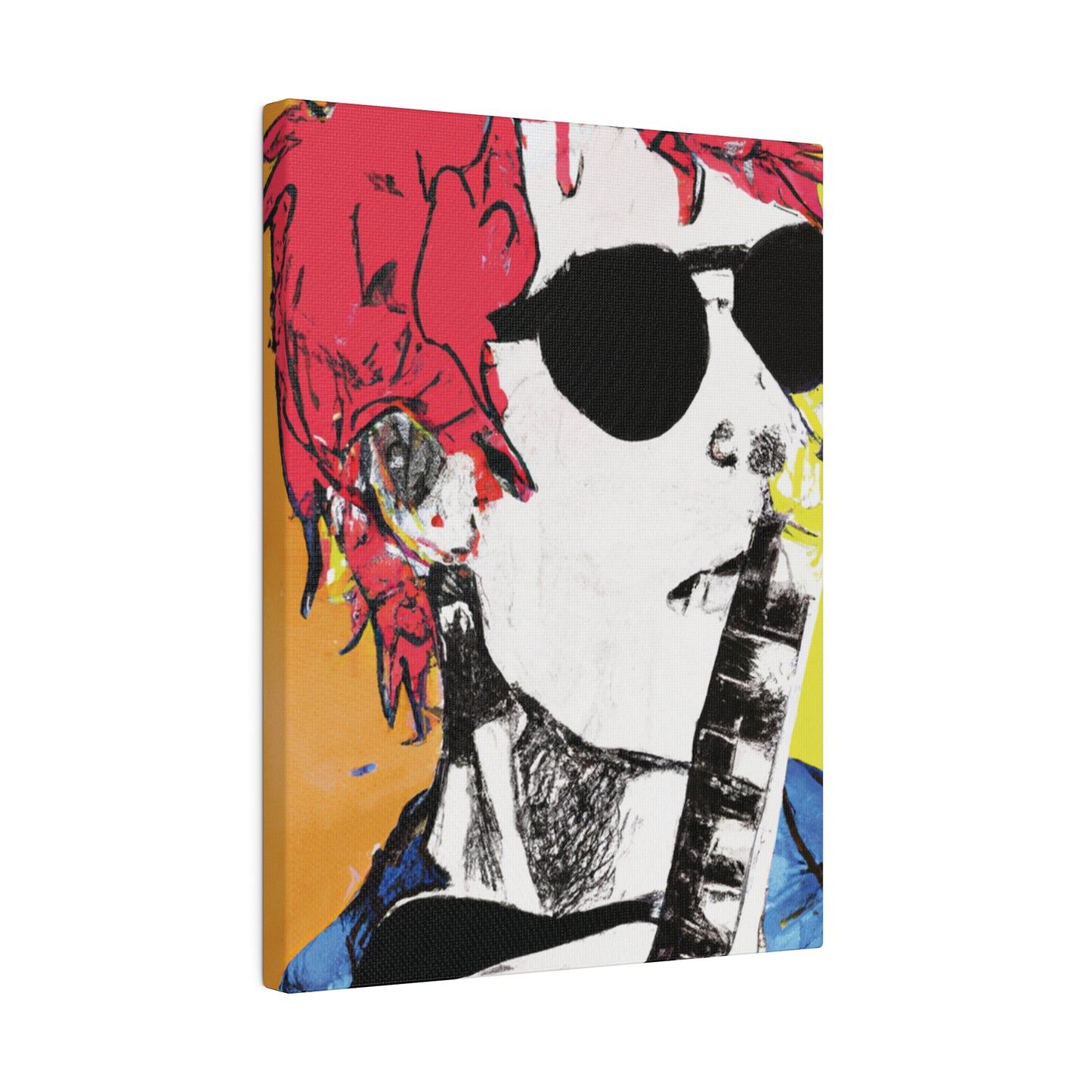 8995T - Rockstar Painting Print | Face | Abstract | Poster | Home Decor | Wall Art | Music Art | Canvas