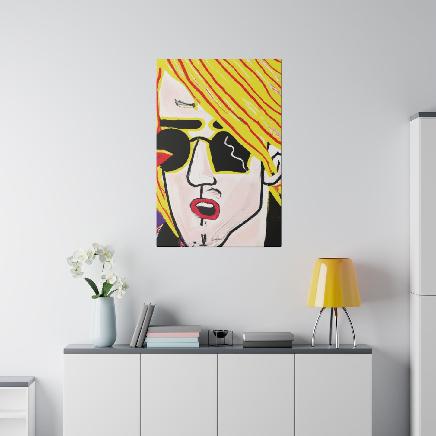 239G - Rockstar Painting Print | Face | Abstract | Poster | Home Decor | Wall Art | Music Art | Canvas