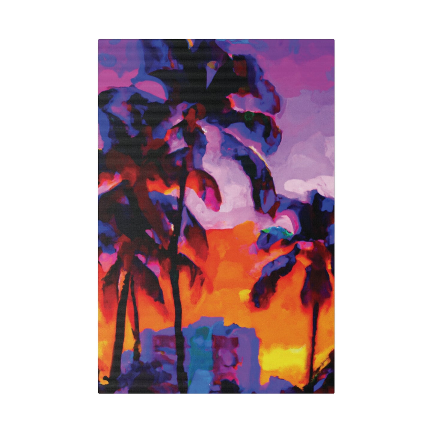 313J - Miami Beach Sunset Painting Print | Miami | Beach | Sunset | Poster | Home Decor | Wall Art | Canvas