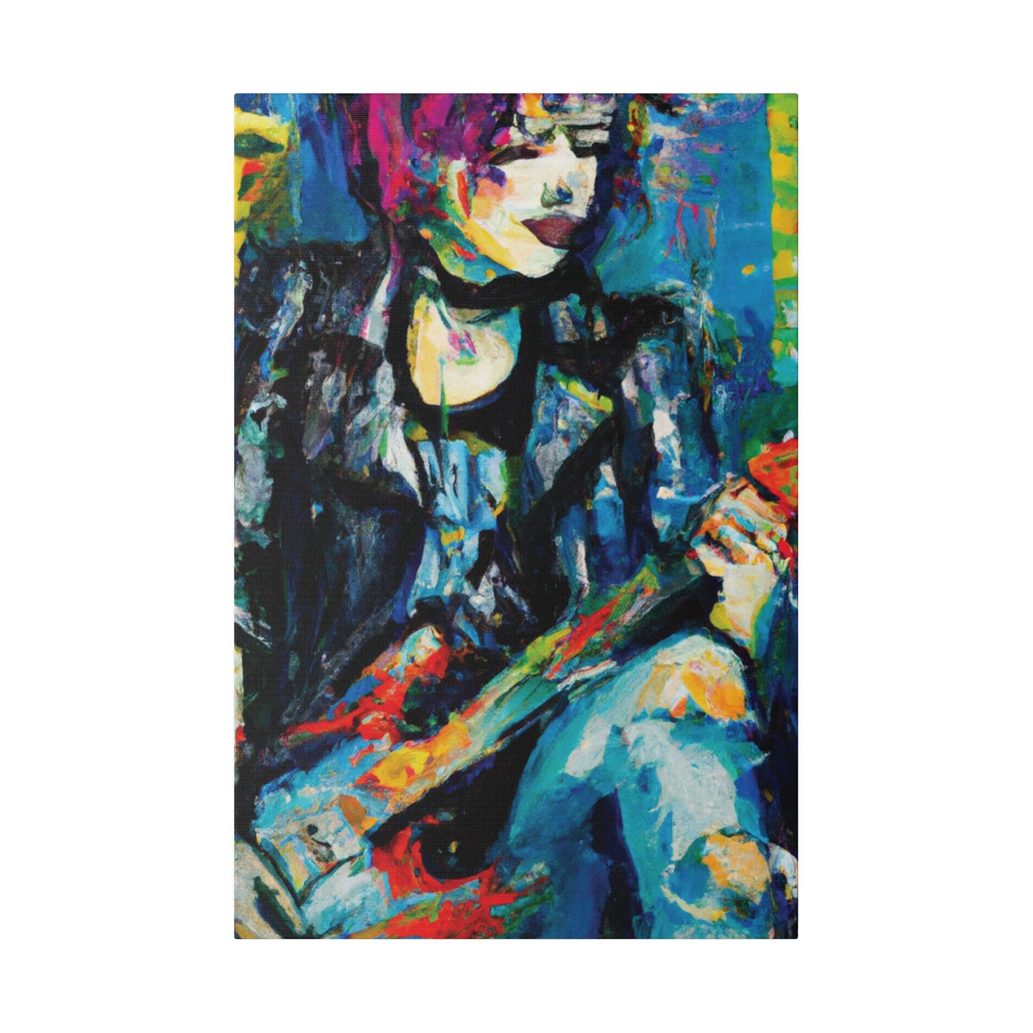 9733T - Rockstar Oil Painting Style Print | Poster | Home Decor | Wall Art | Music Art | Canvas