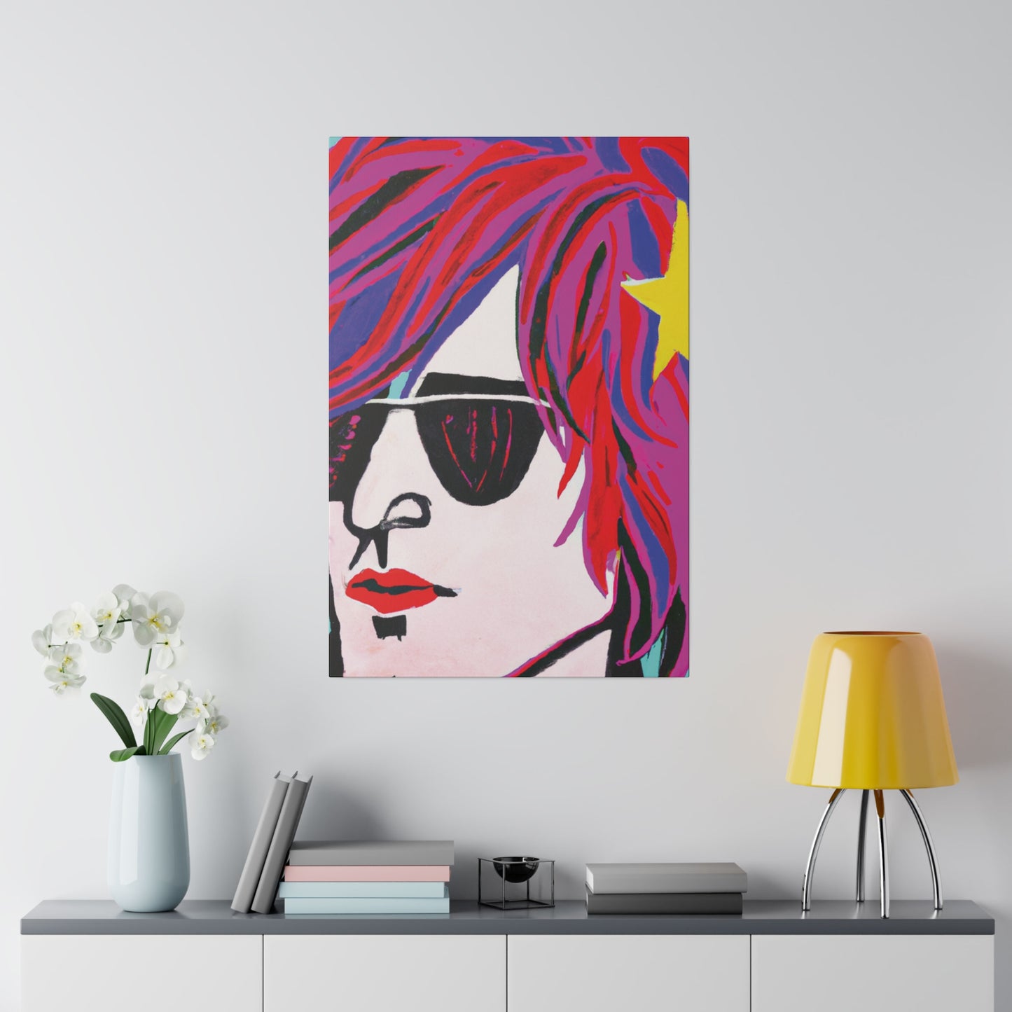 3293X - Rockstar Painting Print | Face | Abstract | Poster | Home Decor | Wall Art | Music Art | Canvas