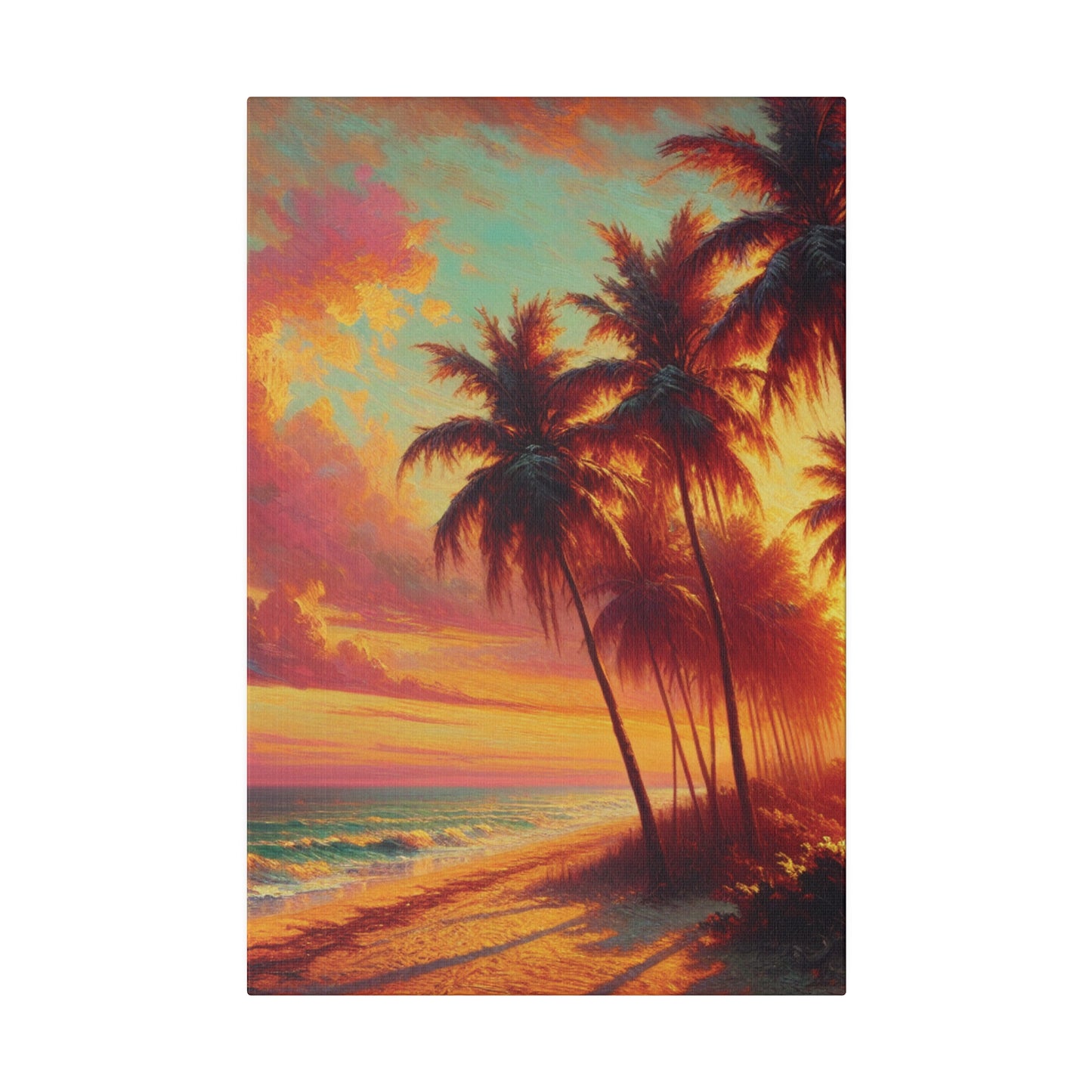 2846J - miami beach art, sunset background, ocean art work, beach art work, sunset designs, miami beach painting, miami beach print