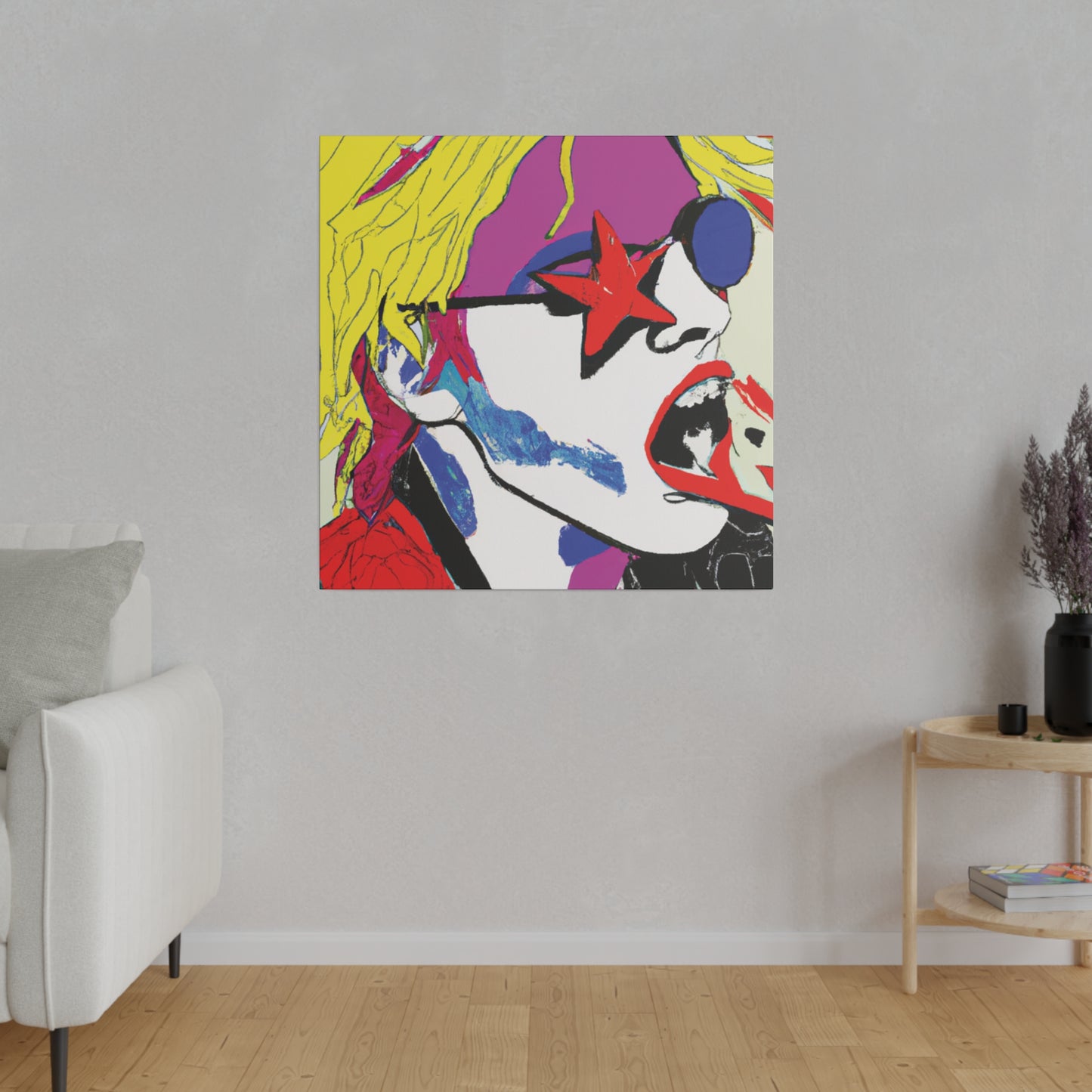 7531H - Rockstar Painting Print | Face | Abstract | Poster | Home Decor | Wall Art | Music Art | Canvas