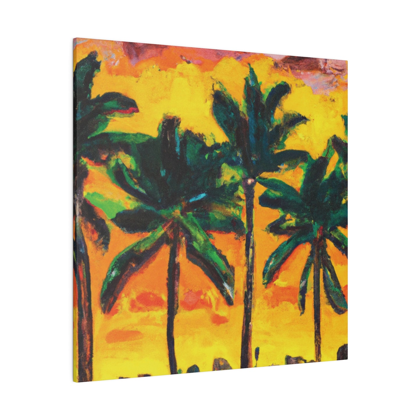 3622W - Miami Beach Sunset Painting Print | Miami | Beach | Sunset | Poster | Home Decor | Wall Art | Canvas