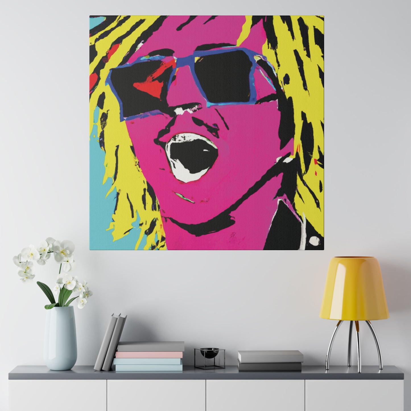 8376W - Rockstar Painting Print | Face | Abstract | Poster | Home Decor | Wall Art | Music Art | Canvas