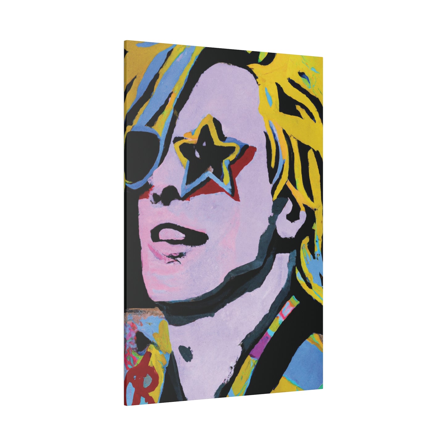 5027F - Rockstar Painting Print | Face | Abstract | Poster | Home Decor | Wall Art | Music Art | Canvas