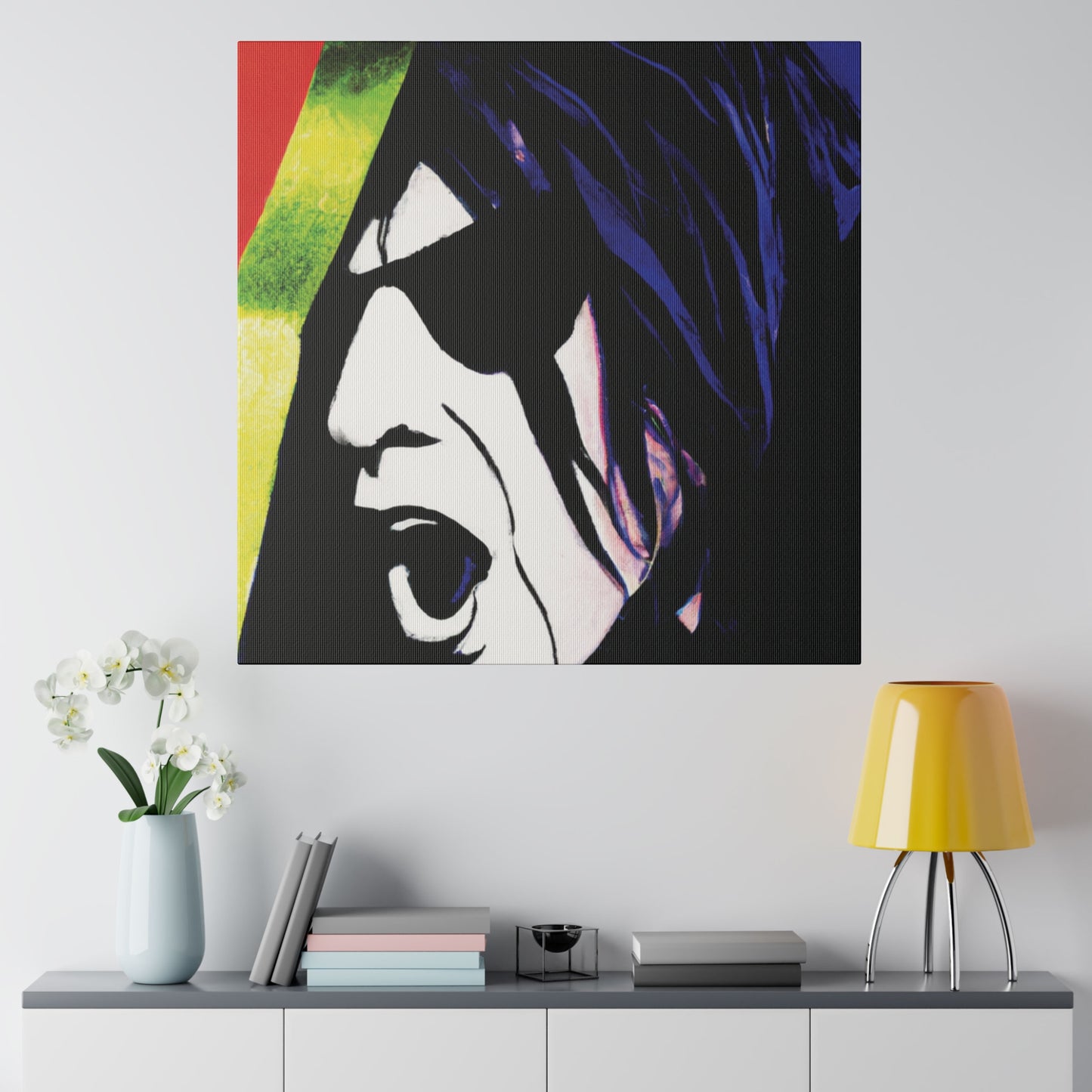 1890A - Rockstar Painting Print | Face | Abstract | Poster | Home Decor | Wall Art | Music Art | Canvas