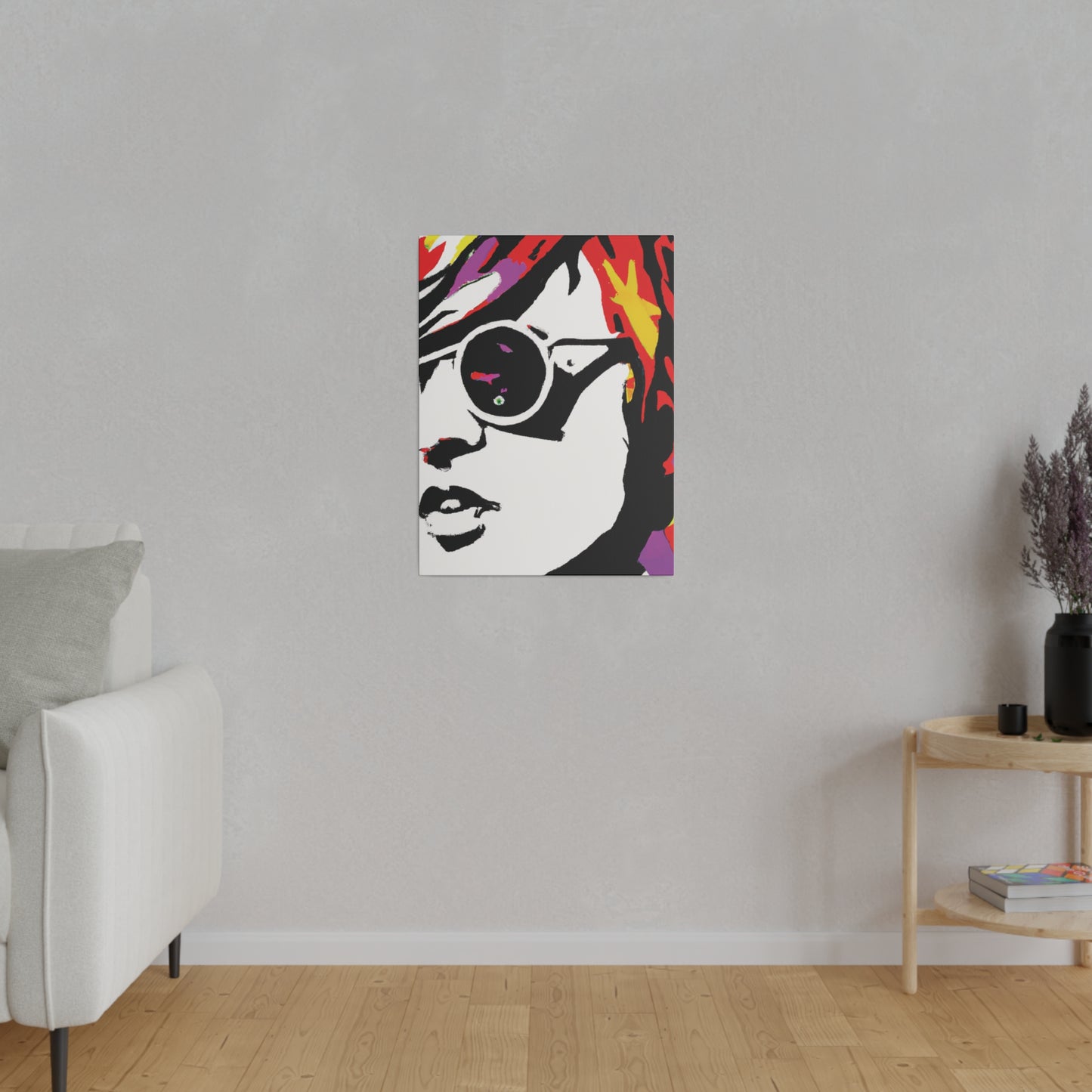 199N - Rockstar Painting Print | Face | Abstract | Poster | Home Decor | Wall Art | Music Art | Canvas