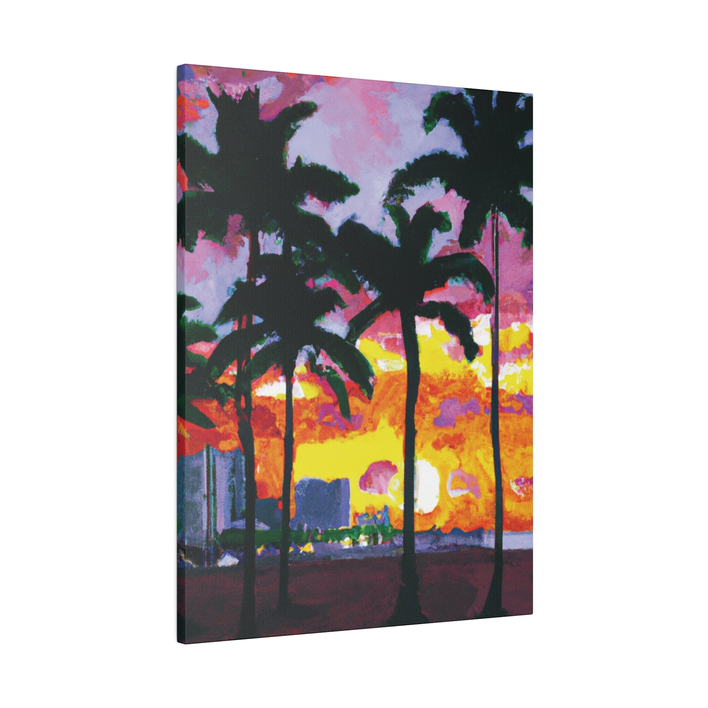 6342T - Miami Beach Sunset Painting Print | Miami | Beach | Sunset | Poster | Home Decor | Wall Art | Canvas