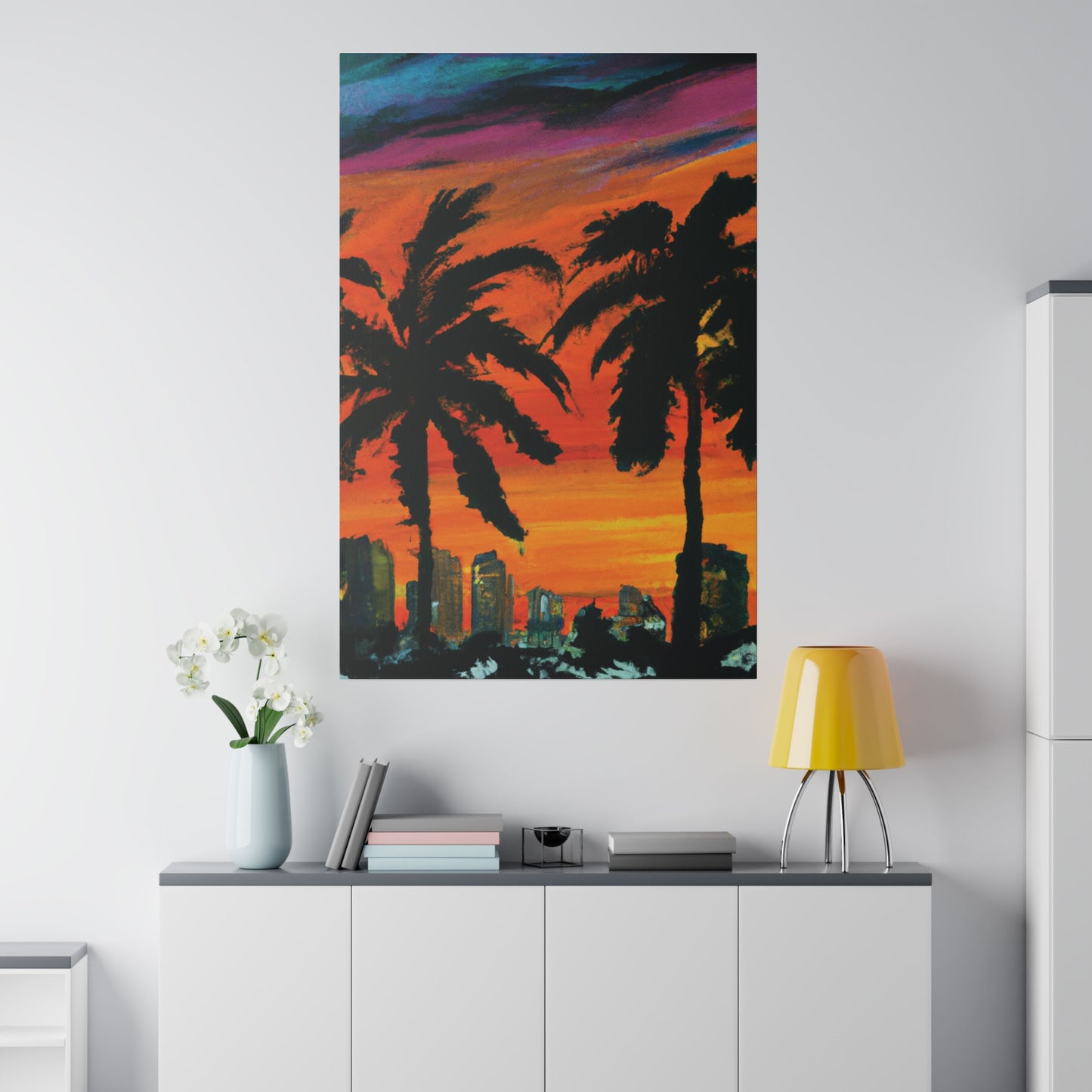 3294V - Miami Beach Sunset Painting Print | Miami | Beach | Sunset | Poster | Home Decor | Wall Art | Canvas