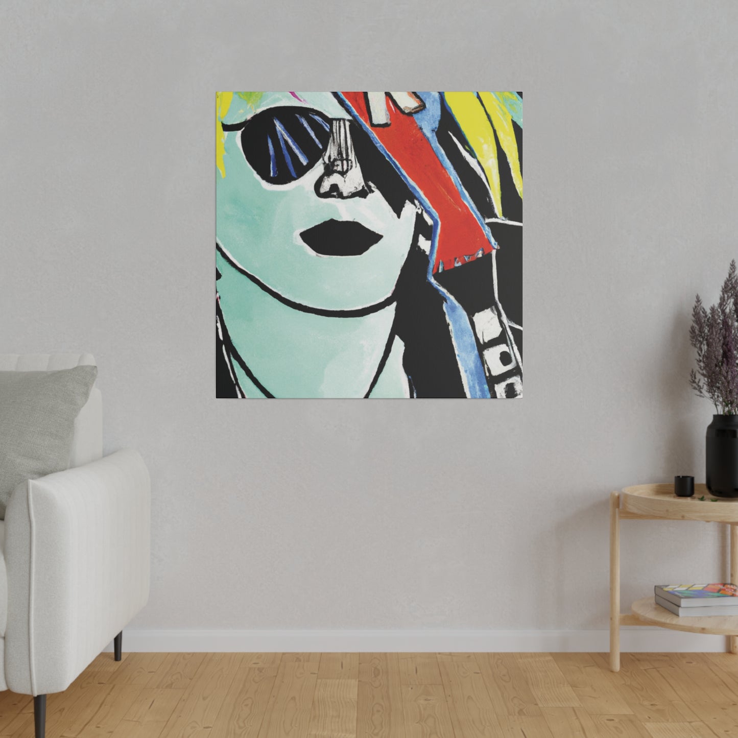 9391O - Rockstar Painting Print | Face | Abstract | Poster | Home Decor | Wall Art | Music Art | Canvas