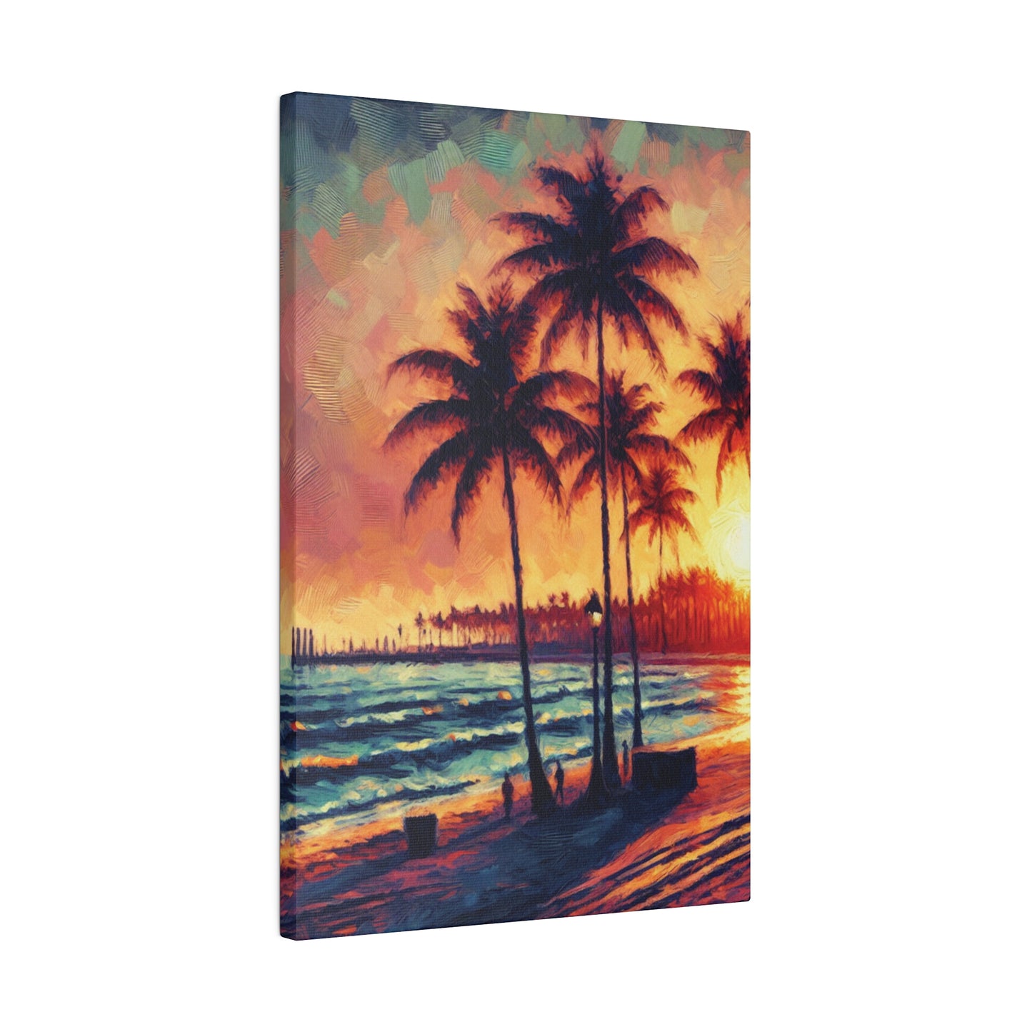 6327K - miami beach art, sunset background, ocean art work, beach art work, sunset designs, miami beach painting, miami beach print