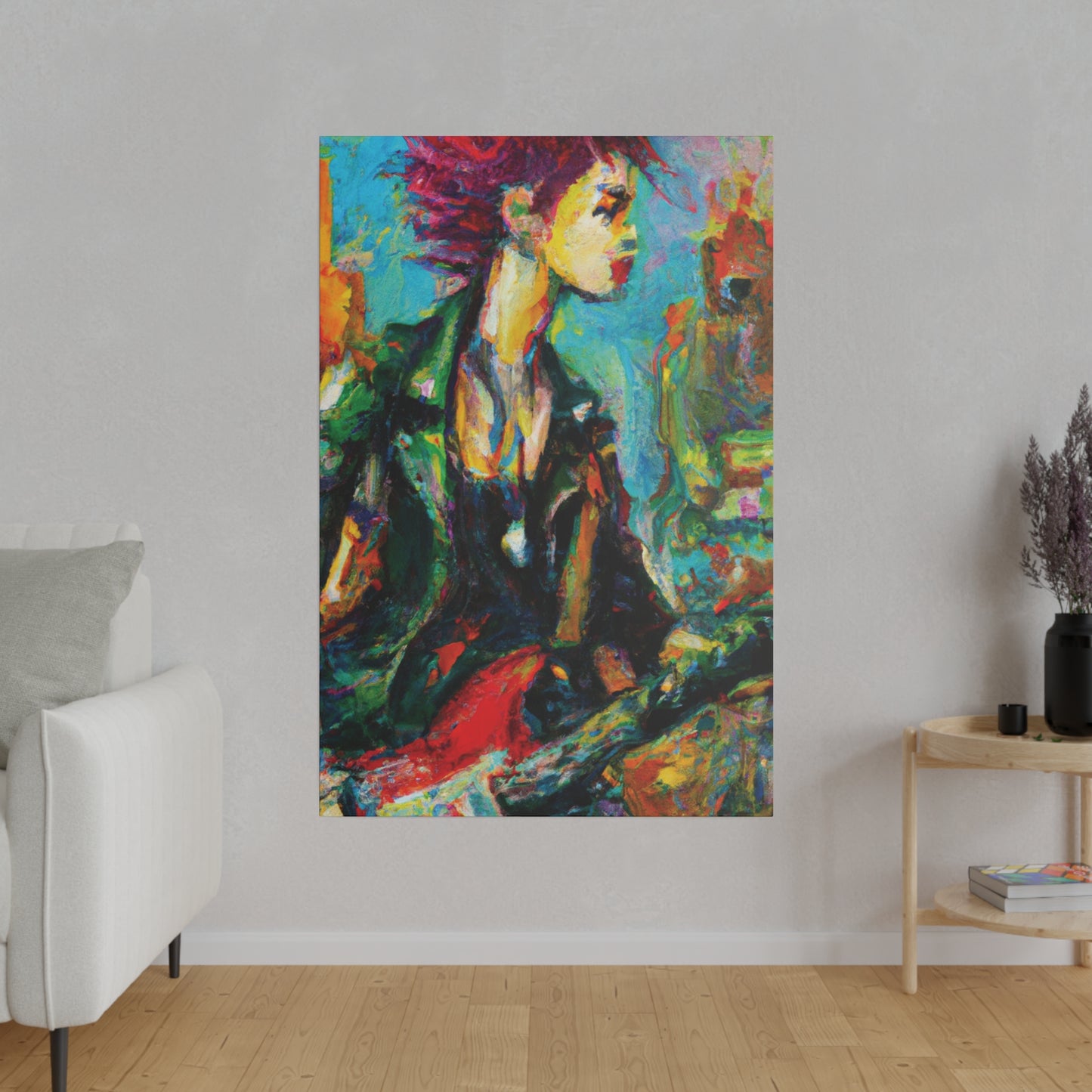 7063X - Rockstar Oil Painting Style Print | Poster | Home Decor | Wall Art | Music Art | Canvas