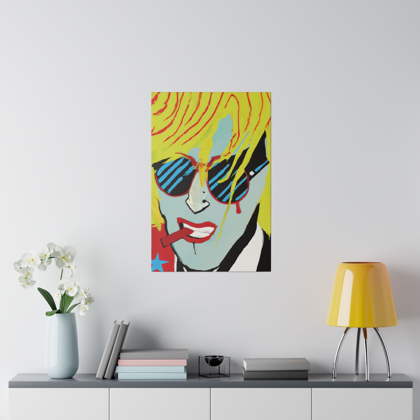 3122Y - Rockstar Painting Print | Face | Abstract | Poster | Home Decor | Wall Art | Music Art | Canvas