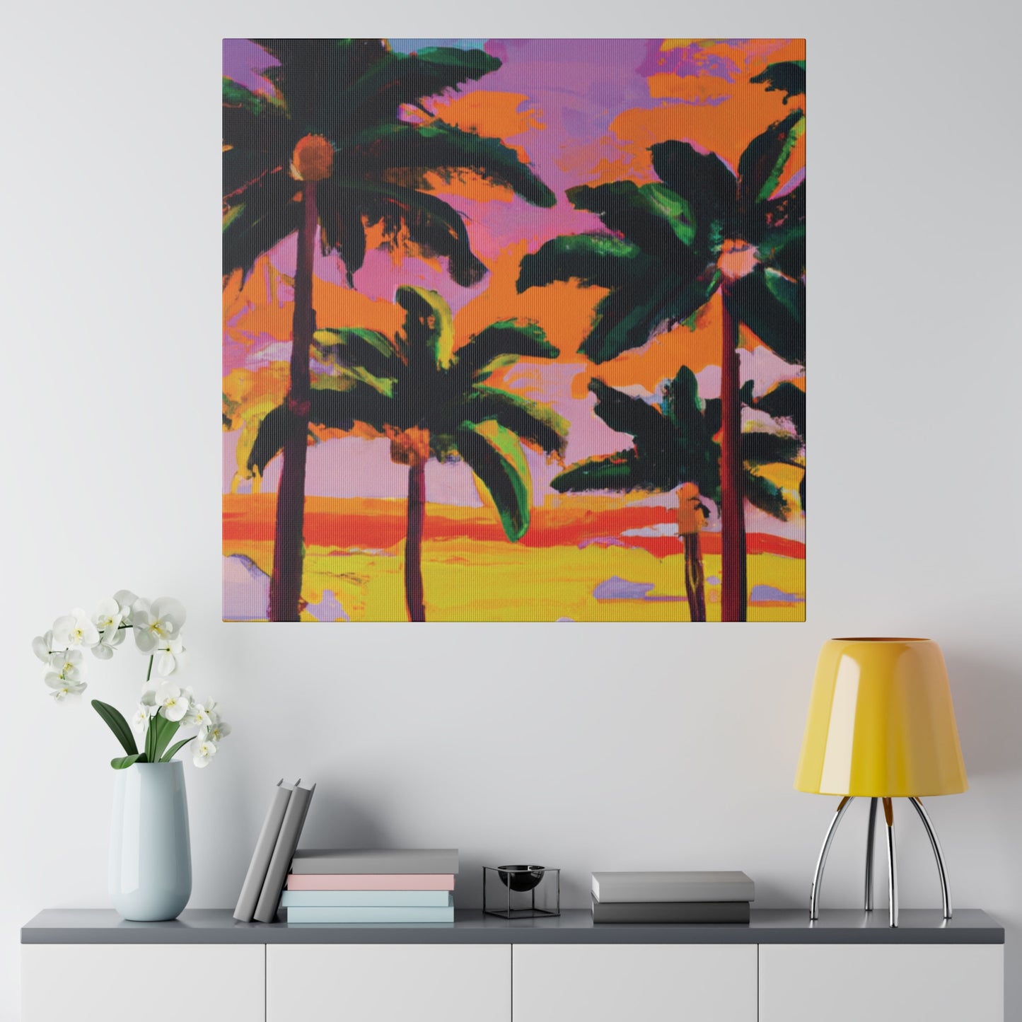 4389A - Miami Beach Sunset Painting Print | Miami | Beach | Sunset | Poster | Home Decor | Wall Art | Canvas