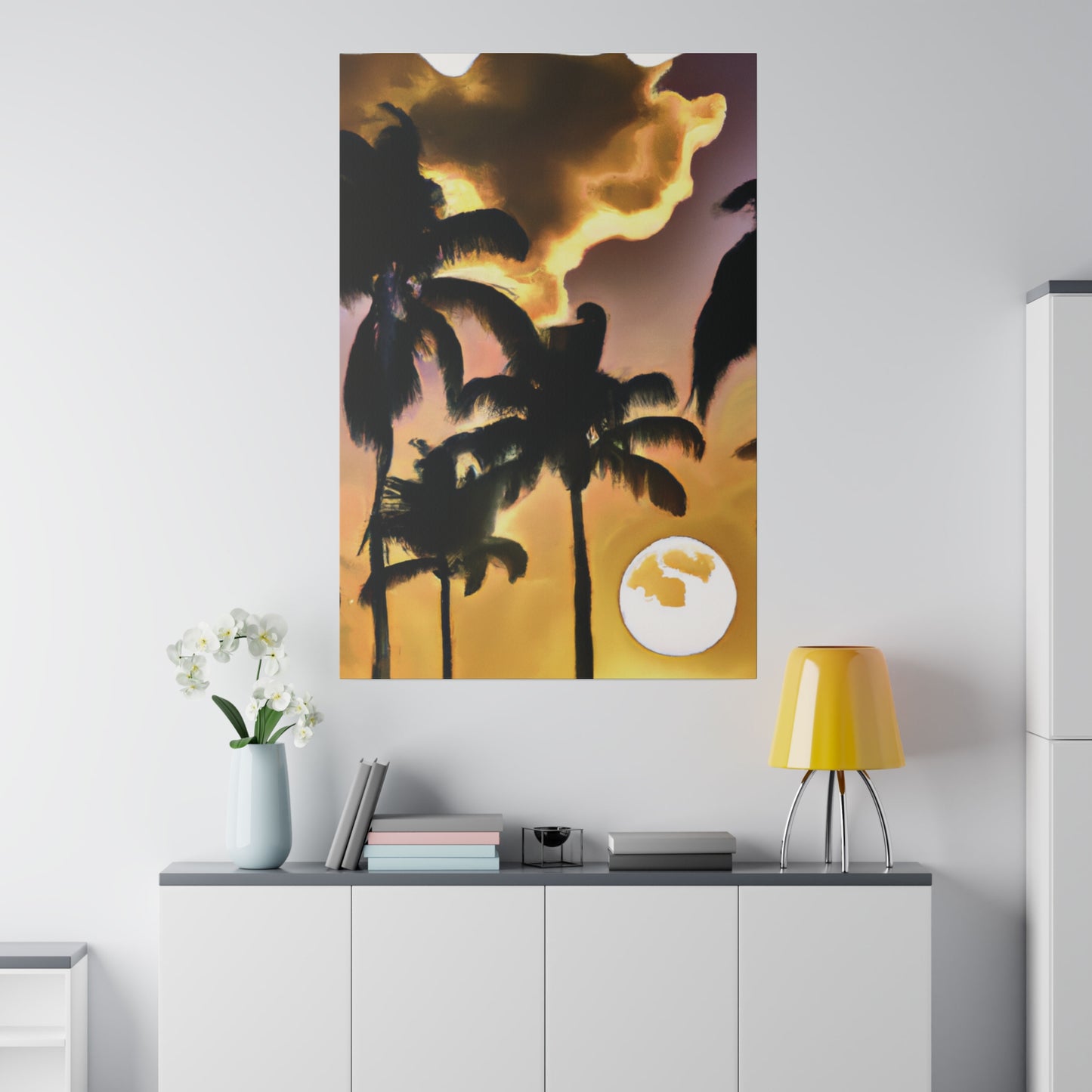 6382Q - Miami Beach Sunset Painting Print | Miami | Beach | Sunset | Poster | Home Decor | Wall Art | Canvas