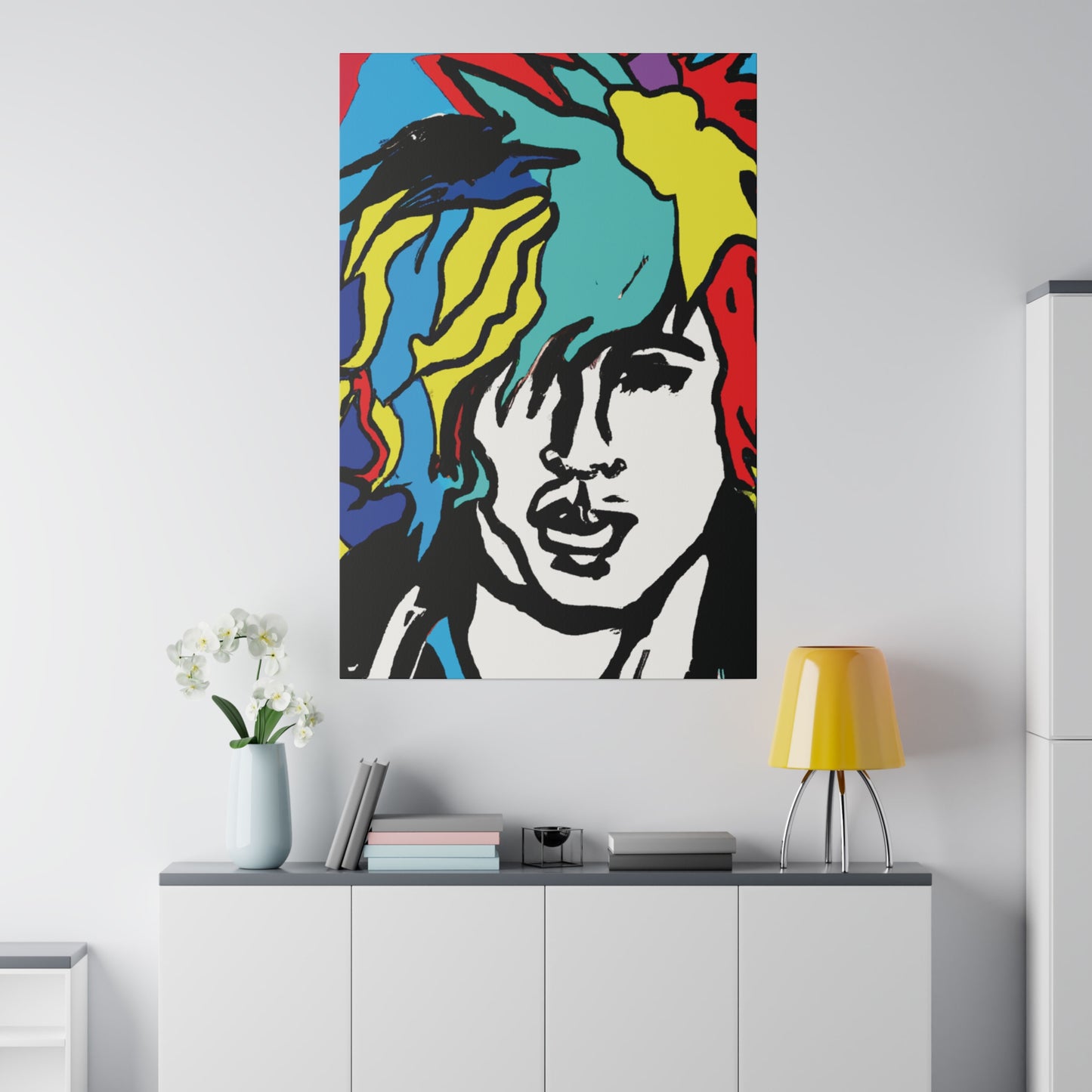 7456M - Rockstar Painting Print | Face | Abstract | Poster | Home Decor | Wall Art | Music Art | Canvas