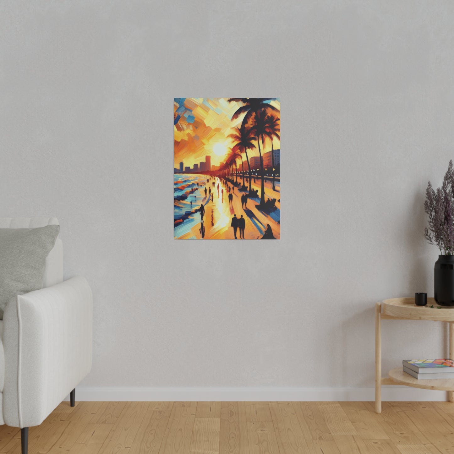 7846G - Miami Beach Sunset Painting Print | Miami | Beach | Sunset | Poster | Home Decor | Wall Art | Canvas