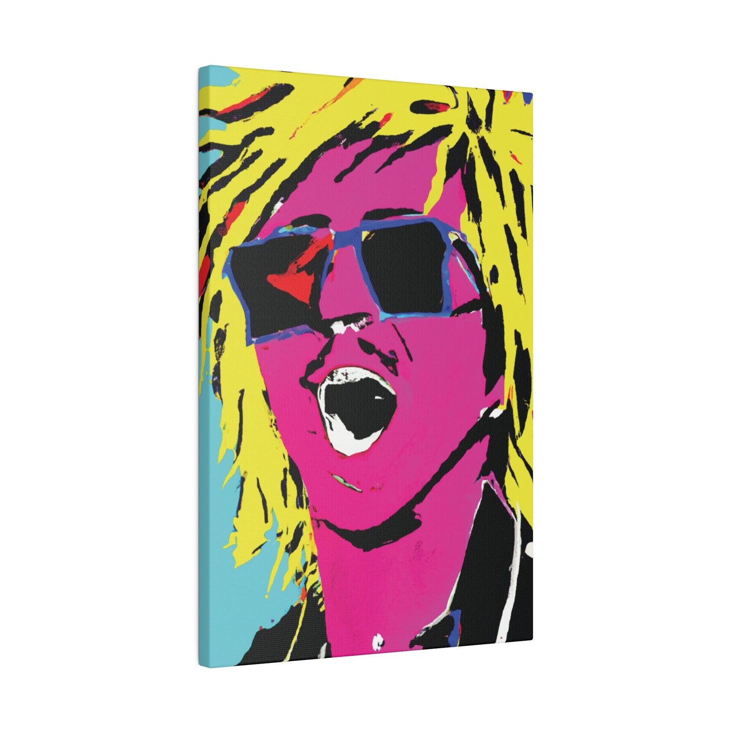 8376W - Rockstar Painting Print | Face | Abstract | Poster | Home Decor | Wall Art | Music Art | Canvas