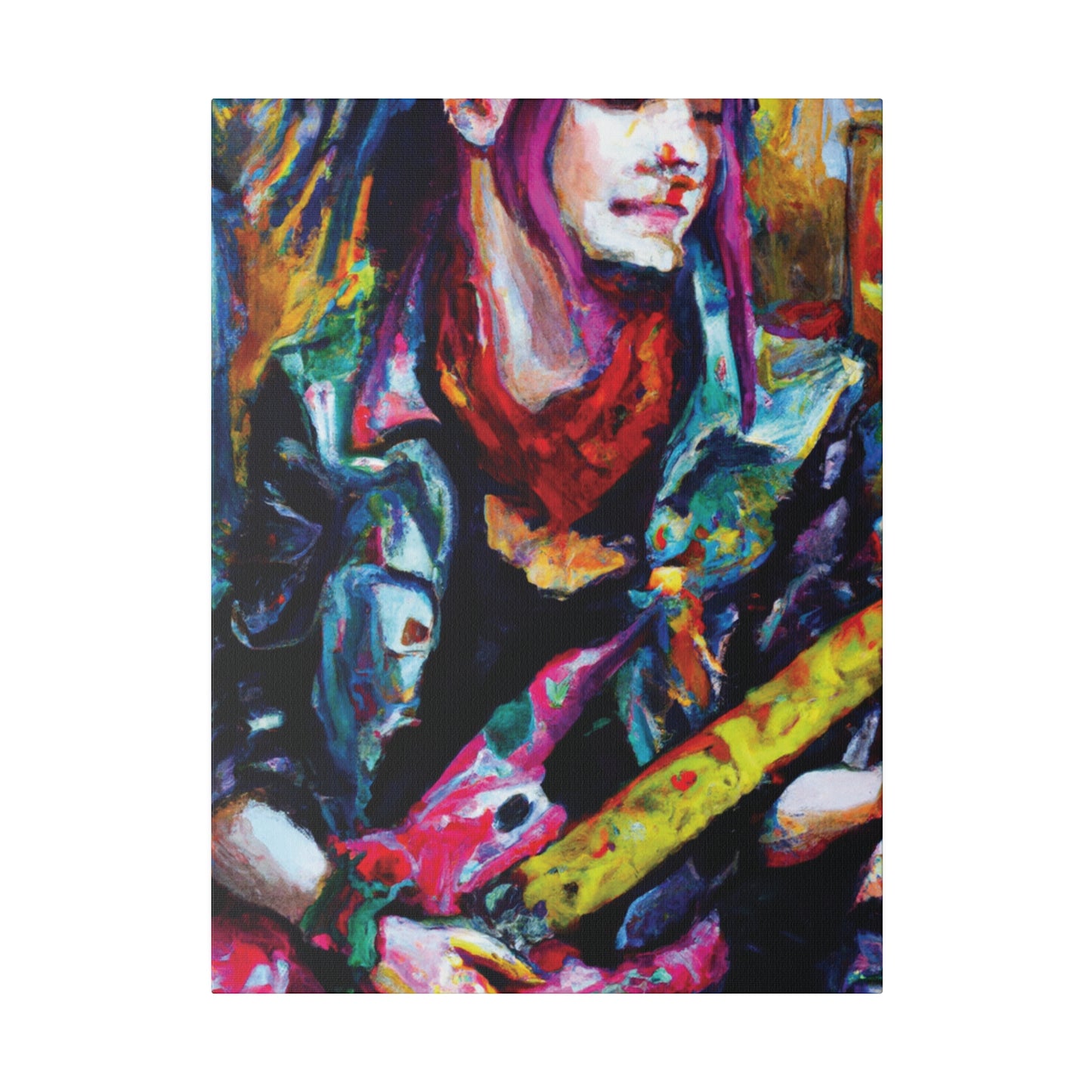 9128F - Rockstar Oil Painting Style Print | Poster | Home Decor | Wall Art | Music Art | Canvas