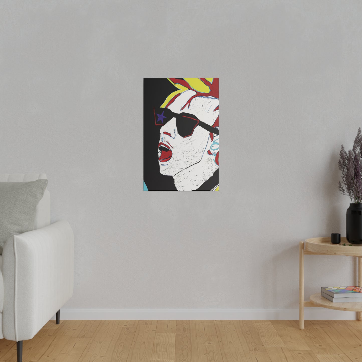 1889X - Rockstar Painting Print | Face | Abstract | Poster | Home Decor | Wall Art | Music Art | Canvas