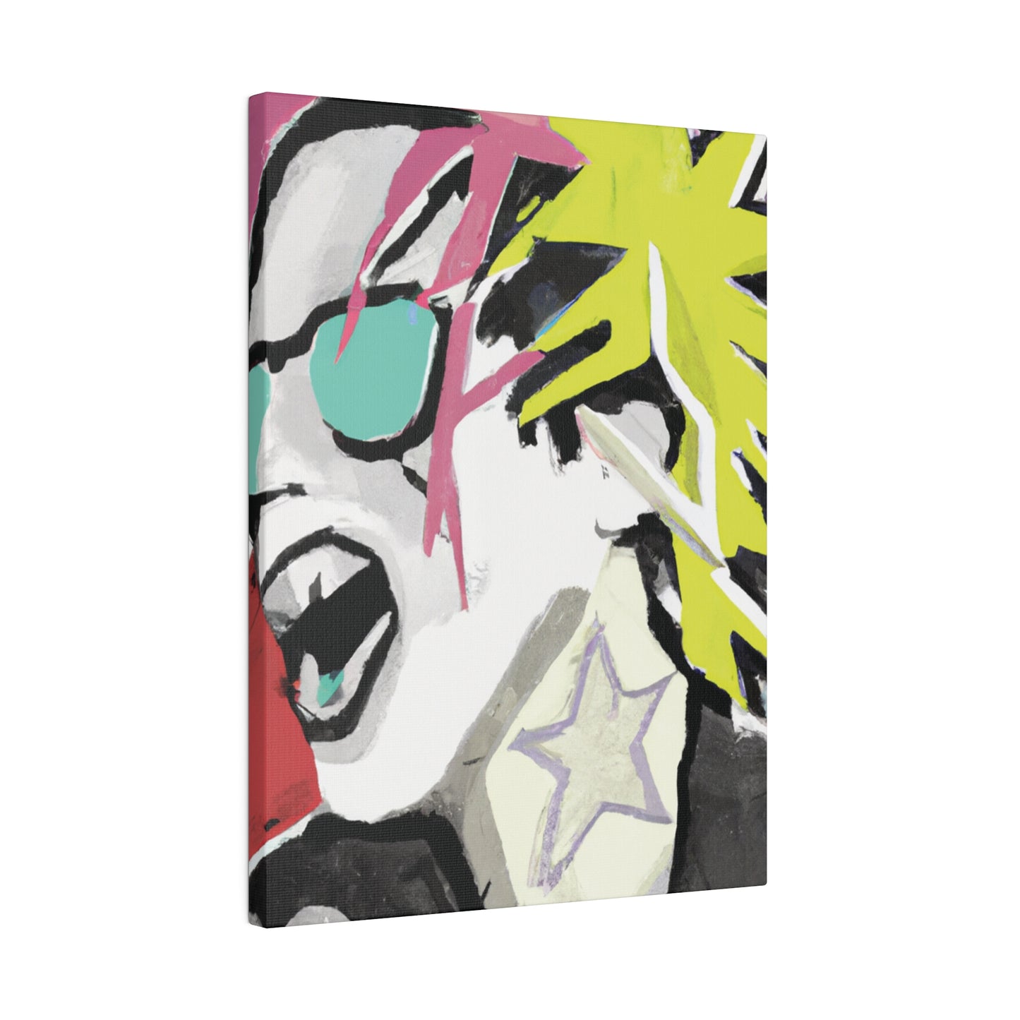 9589K - Rockstar Painting Print | Face | Abstract | Poster | Home Decor | Wall Art | Music Art | Canvas