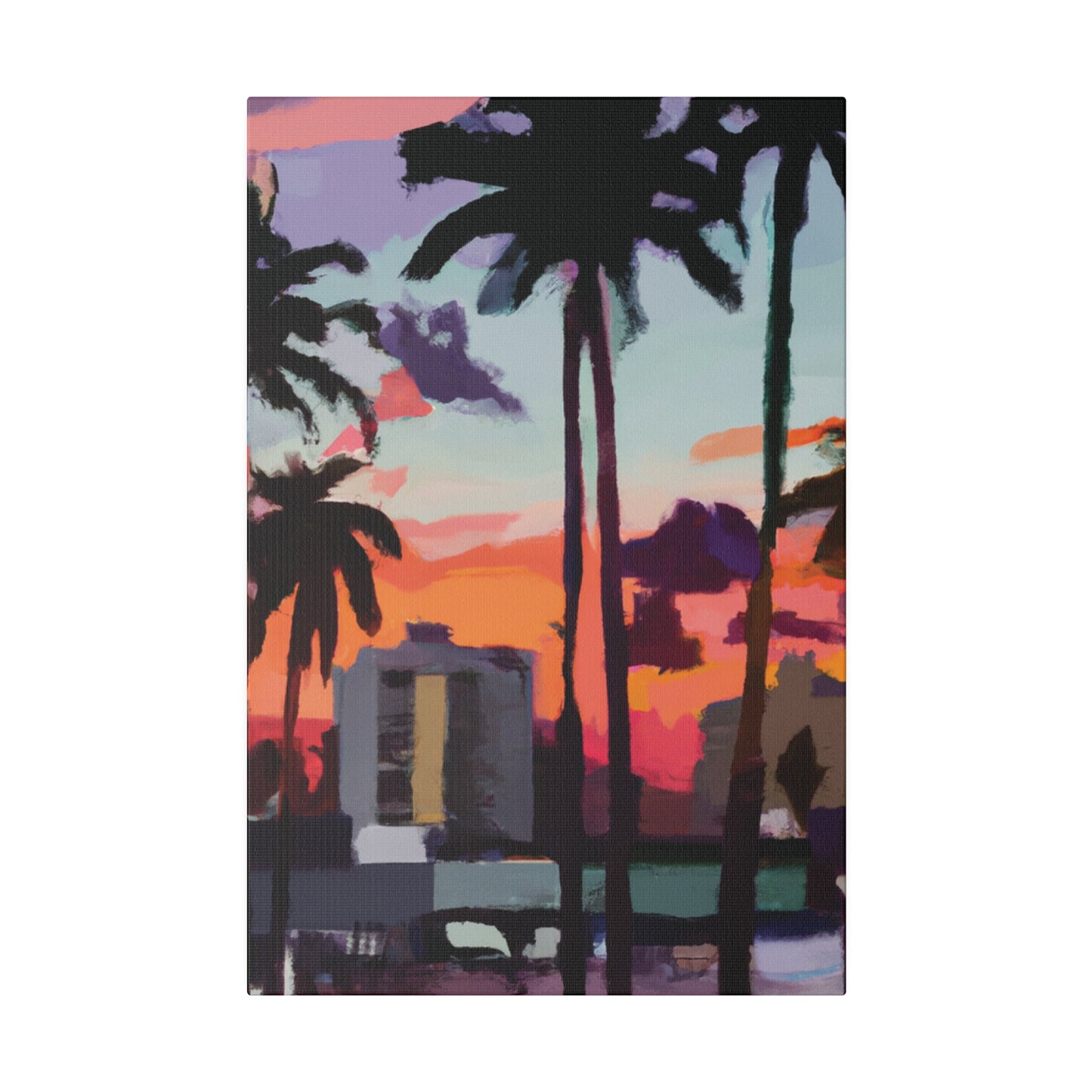 8405R - Miami Beach Sunset Painting Print | Miami | Beach | Sunset | Poster | Home Decor | Wall Art | Canvas