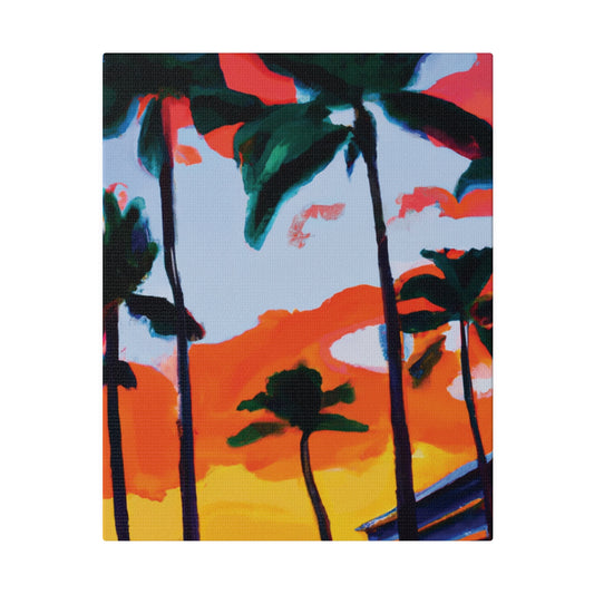 2741Q - Miami Beach Sunset Painting Print | Miami | Beach | Sunset | Poster | Home Decor | Wall Art | Canvas