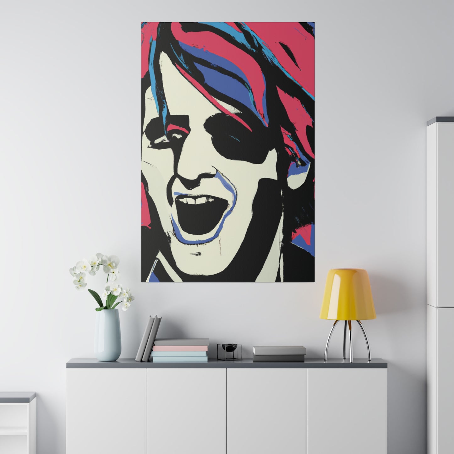 4318K - Rockstar Painting Print | Face | Abstract | Poster | Home Decor | Wall Art | Music Art | Canvas