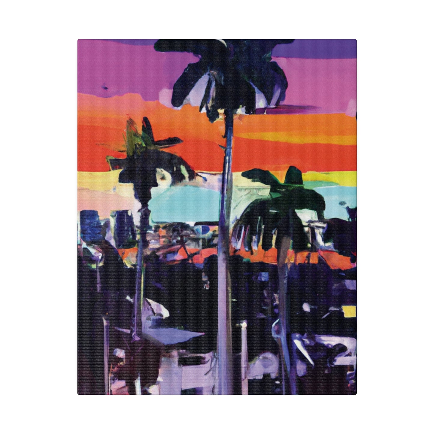 8668T - Miami Beach Sunset Painting Print | Miami | Beach | Sunset | Poster | Home Decor | Wall Art | Canvas