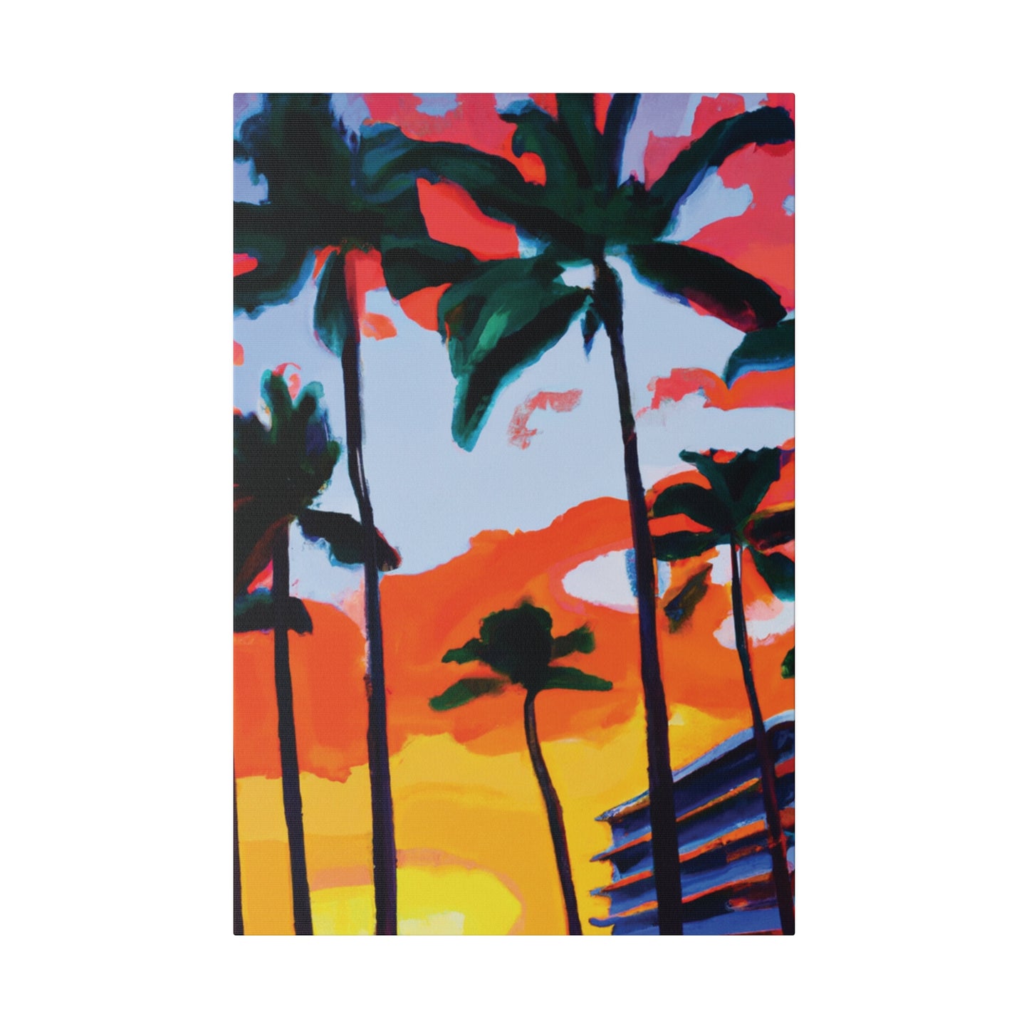 2741Q - Miami Beach Sunset Painting Print | Miami | Beach | Sunset | Poster | Home Decor | Wall Art | Canvas