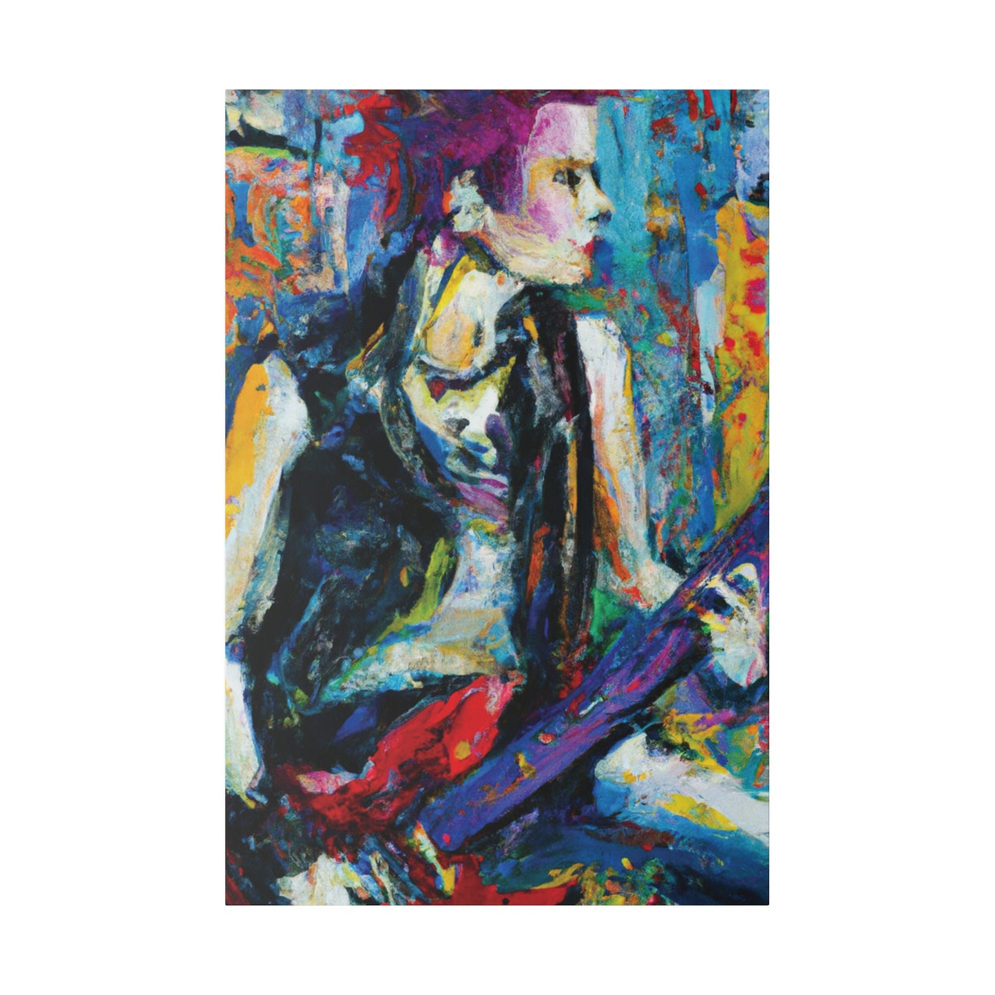 344U - Rockstar Oil Painting Style Print | Poster | Home Decor | Wall Art | Music Art | Canvas