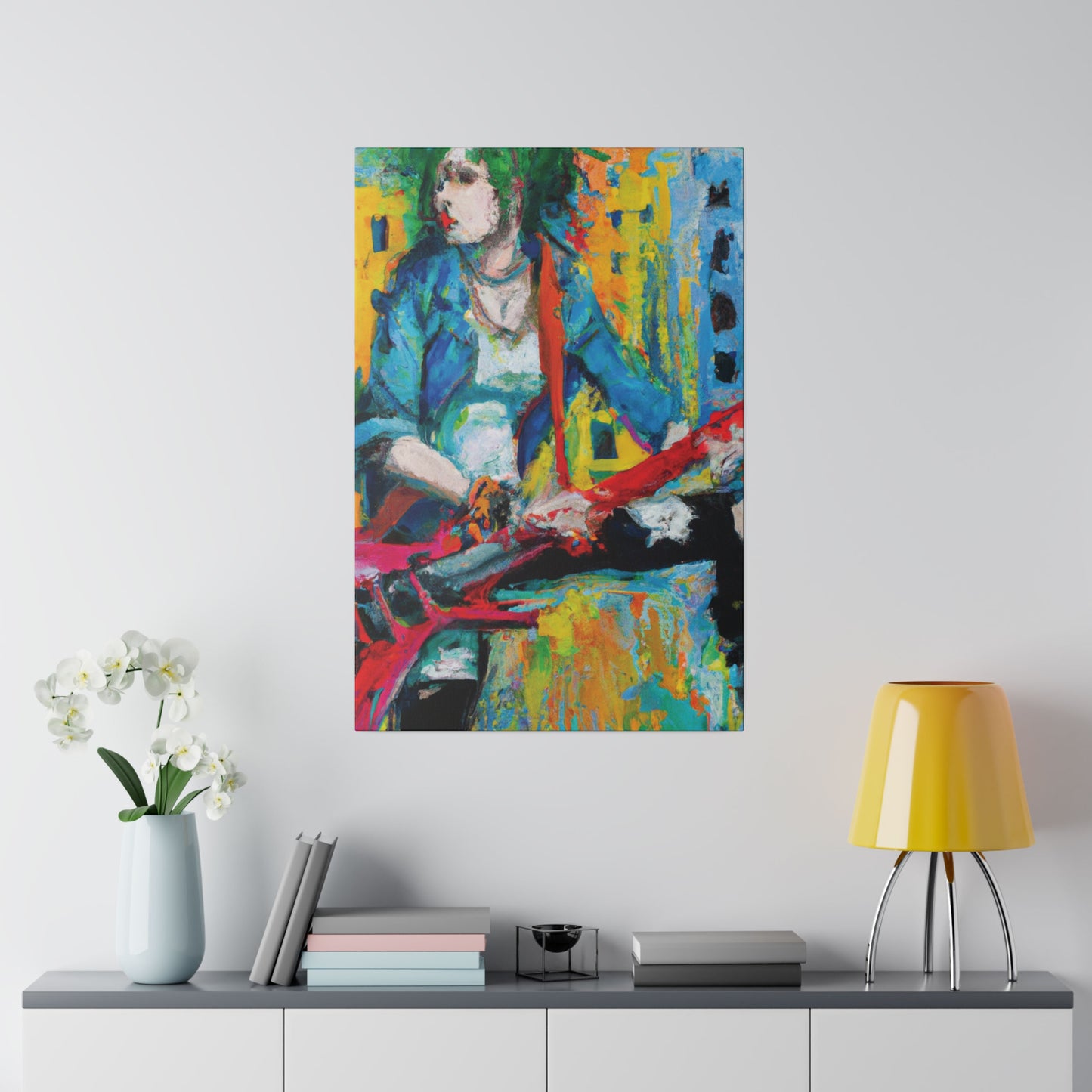 845K - Rockstar Oil Painting Style Print | Poster | Home Decor | Wall Art | Music Art | Canvas