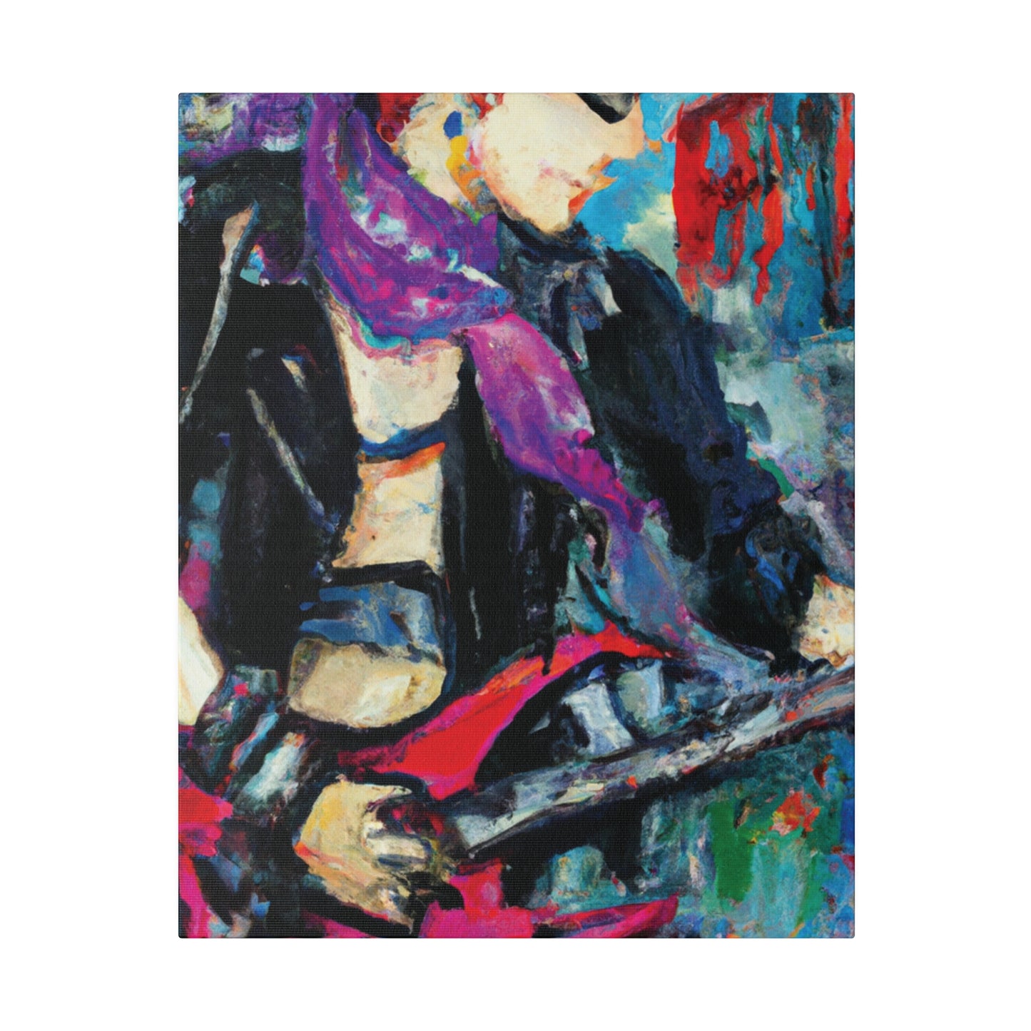 208D - Rockstar Oil Painting Style Print | Poster | Home Decor | Wall Art | Music Art | Canvas