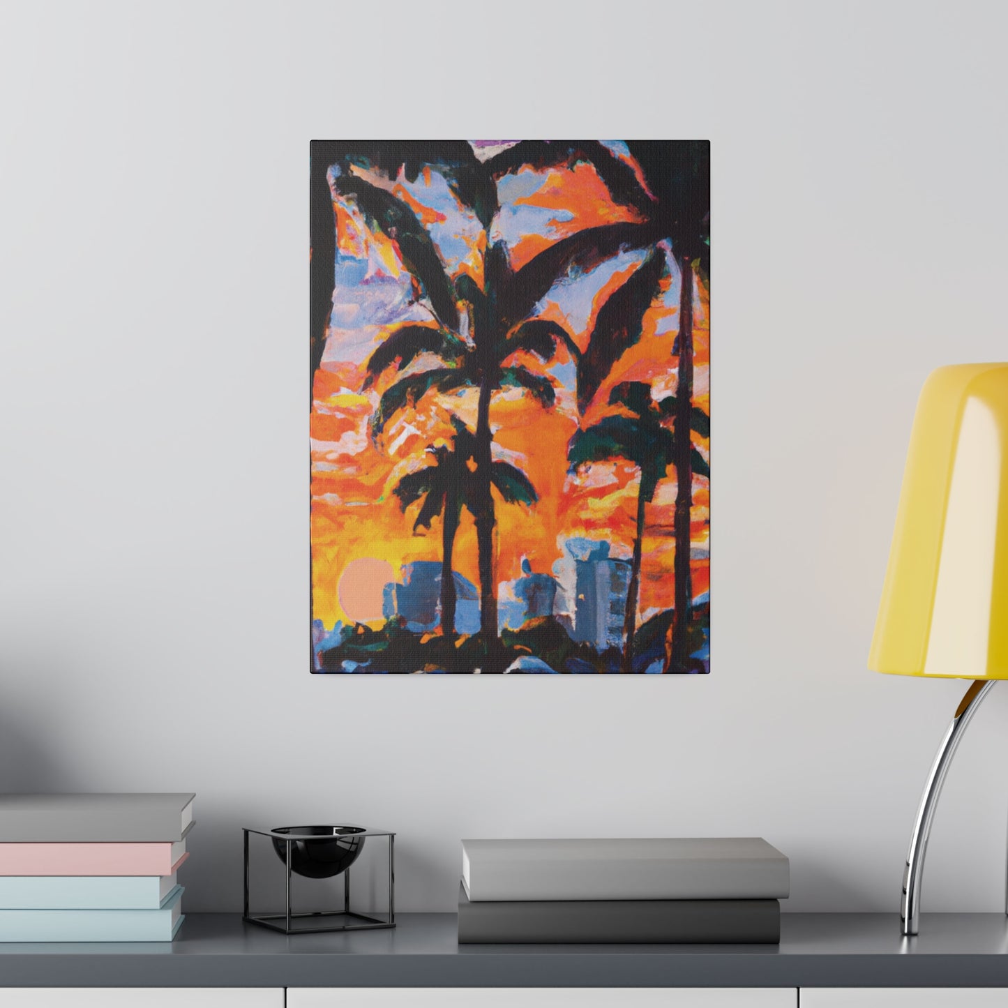 8957Q - Miami Beach Sunset Painting Print | Miami | Beach | Sunset | Poster | Home Decor | Wall Art | Canvas
