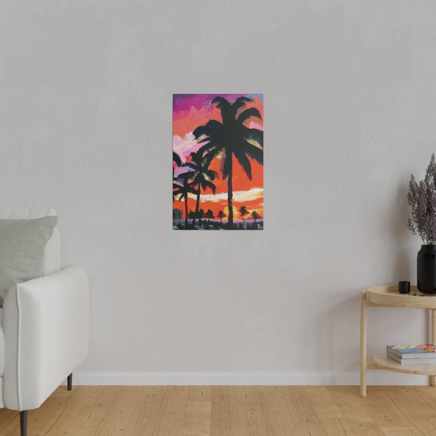 2734M - Miami Beach Sunset Painting Print | Miami | Beach | Sunset | Poster | Home Decor | Wall Art | Canvas