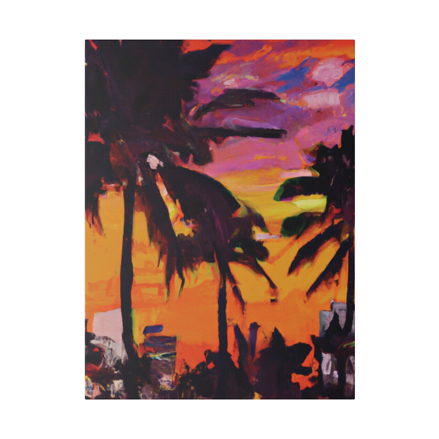 8409A - Miami Beach Sunset Painting Print | Miami | Beach | Sunset | Poster | Home Decor | Wall Art | Canvas